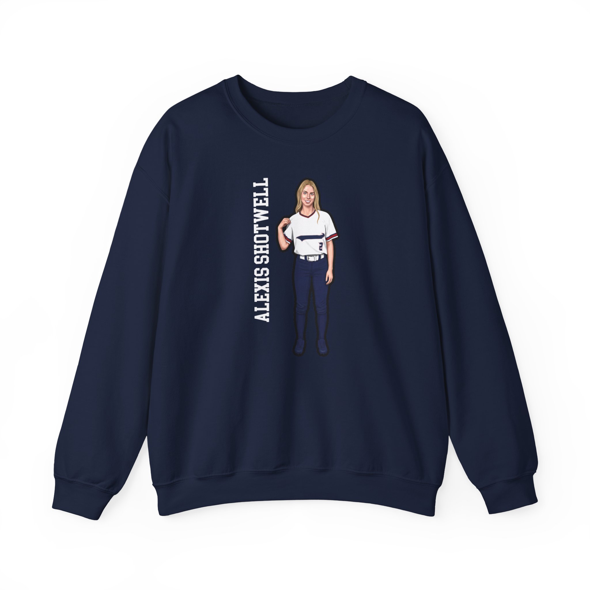 Crewneck Sweatshirt — character_name_vertical in Navy