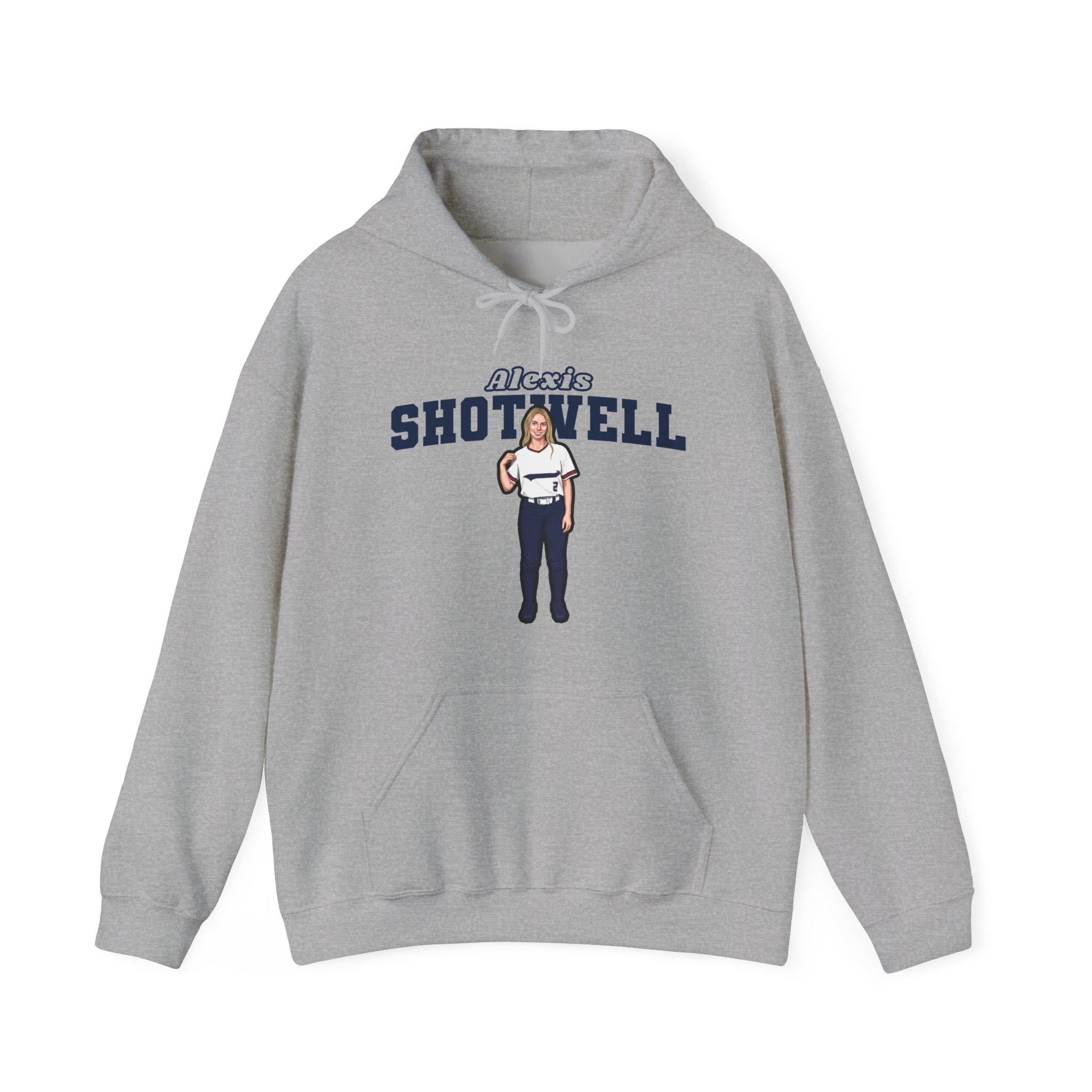 Hoodie — character_name_arch in Grey