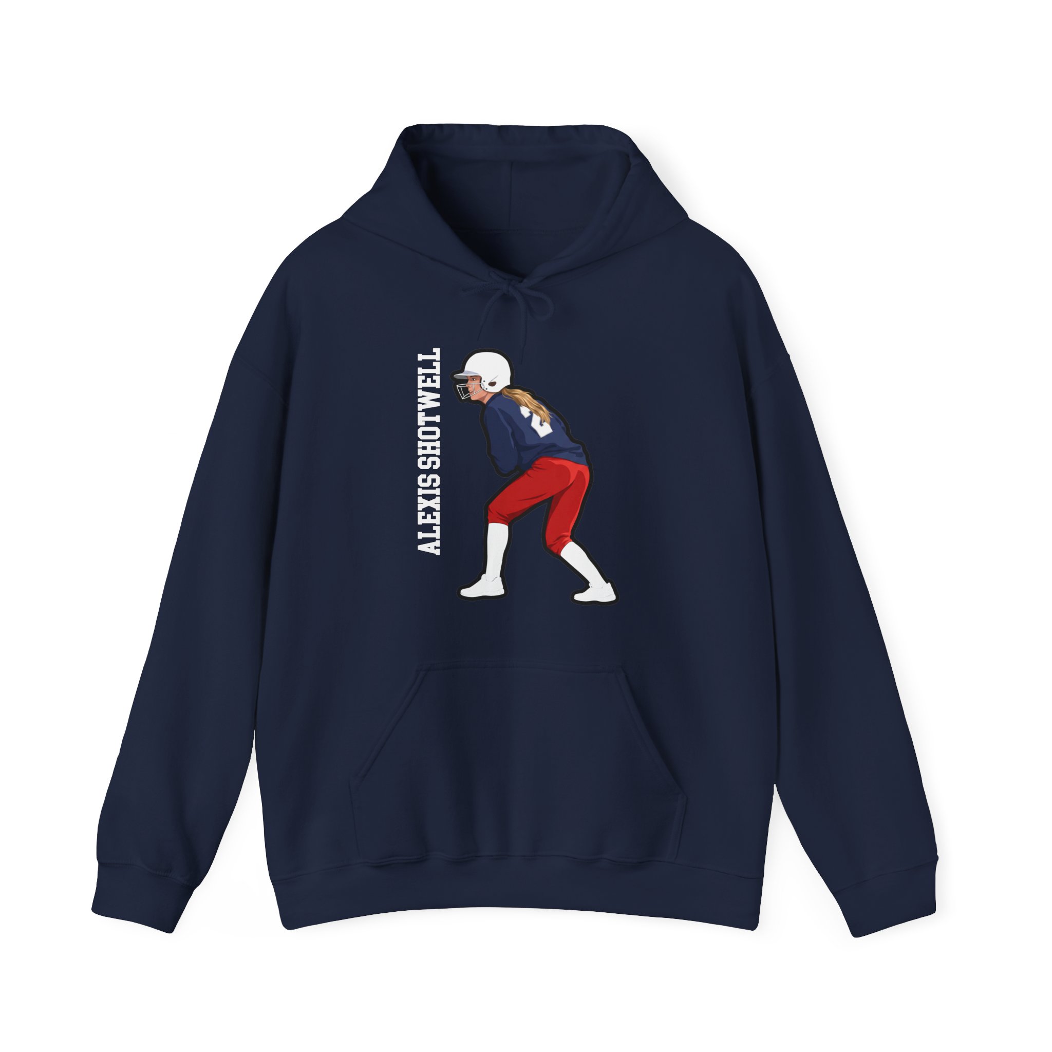 Hoodie — character_name_vertical in Navy