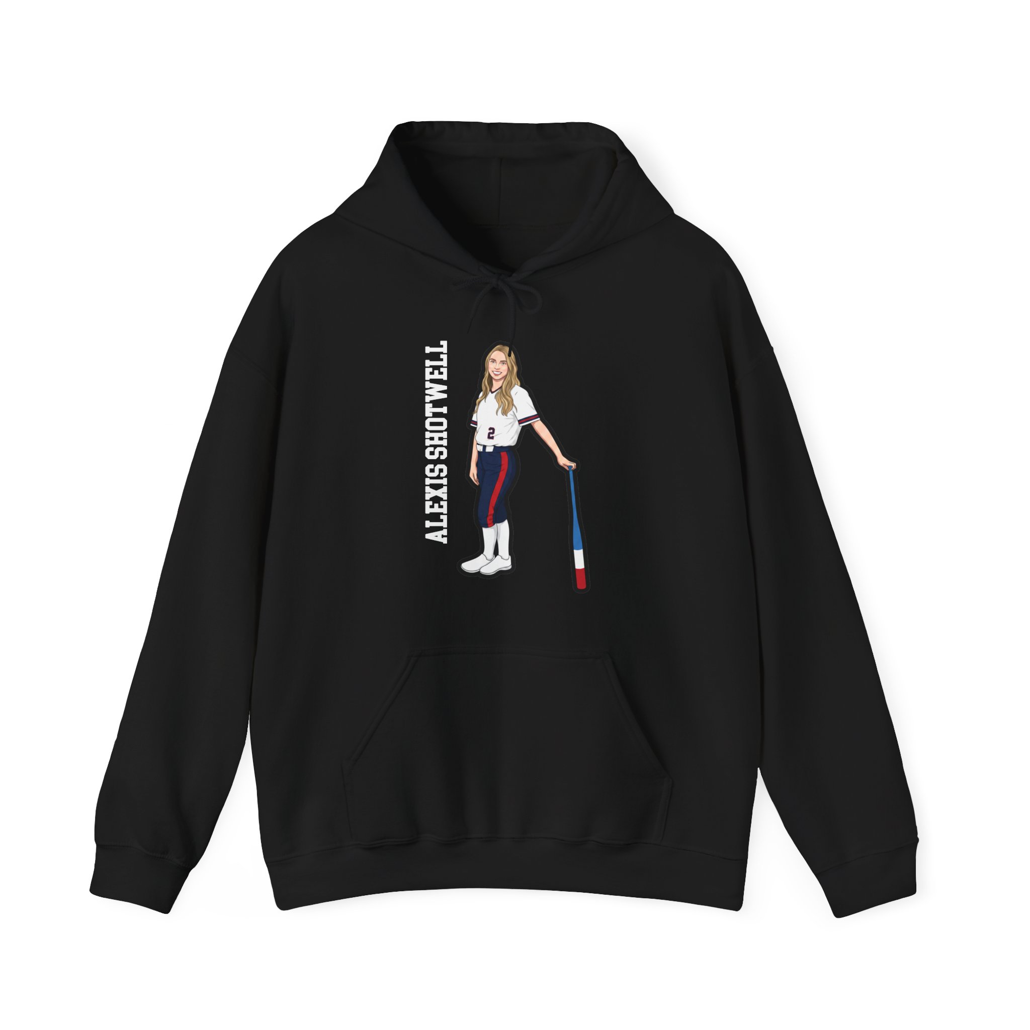 Hoodie — character_name_vertical in Black