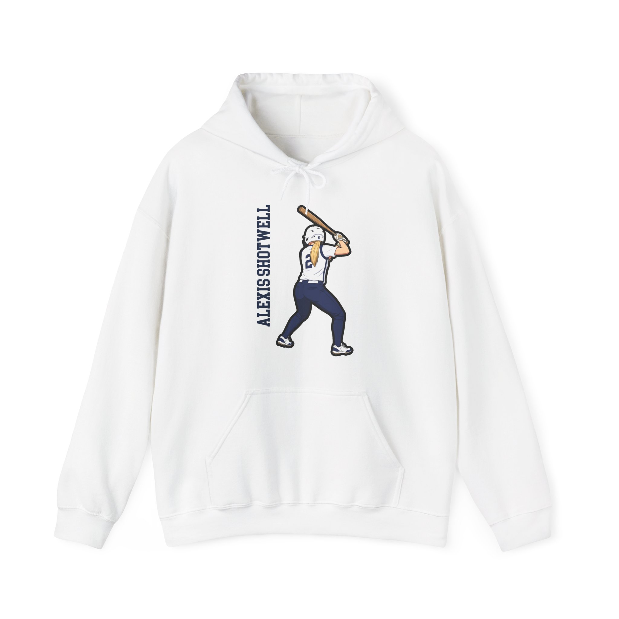 Hoodie — character_name_vertical in White
