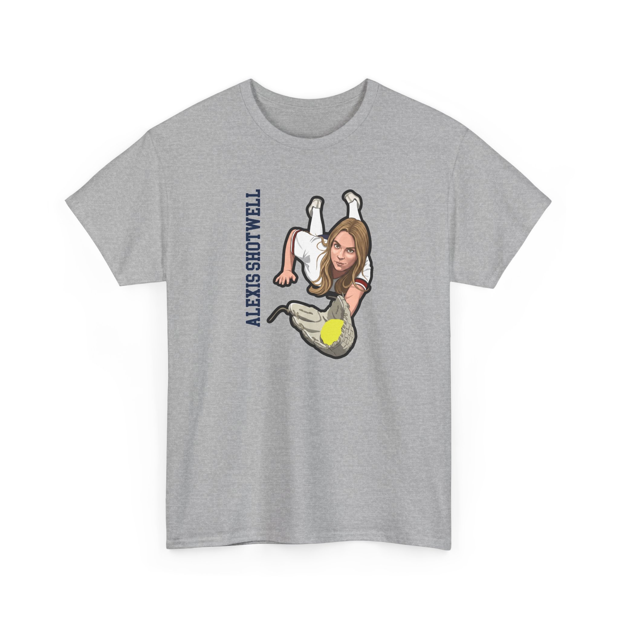 Tee — character_name_vertical in Grey