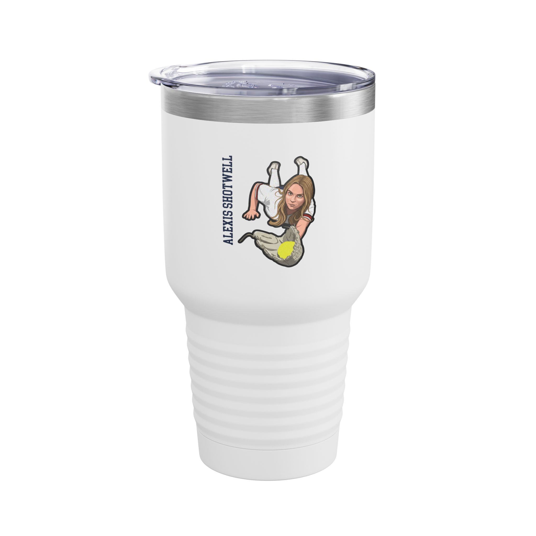 30oz Tumbler — character_name_vertical in White