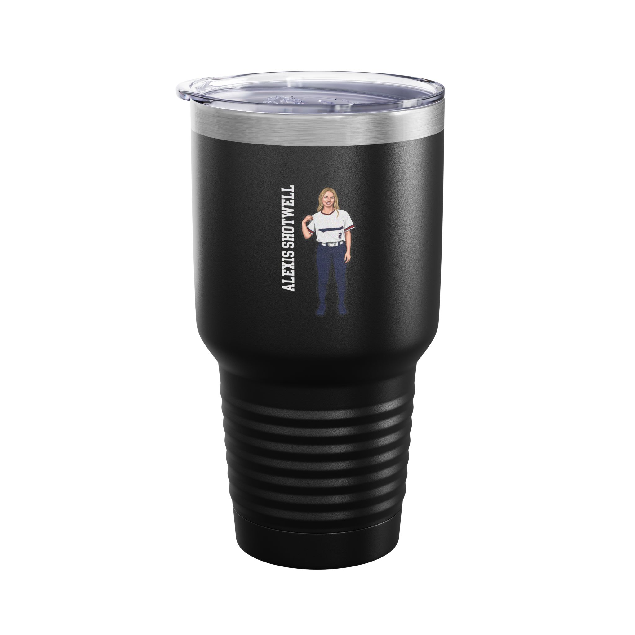 30oz Tumbler — character_name_vertical in Black