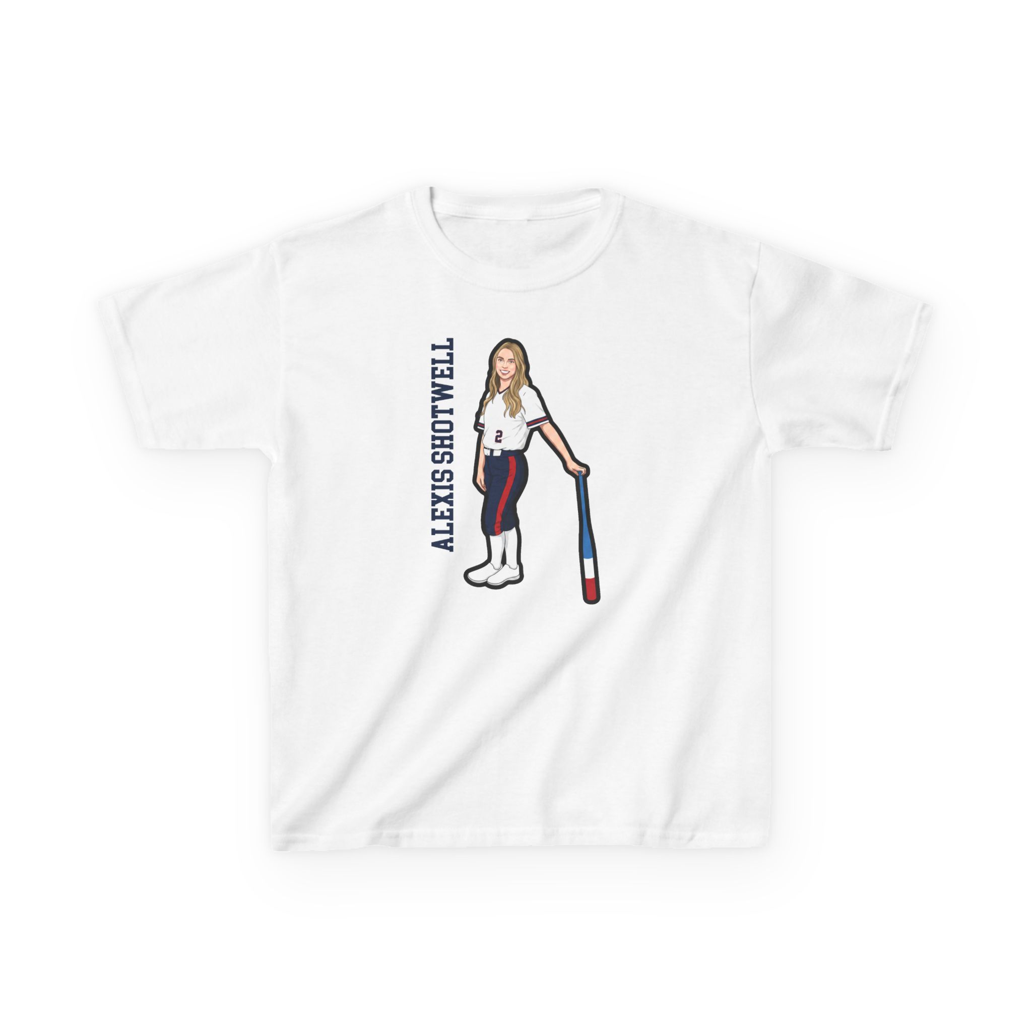 Youth Tee — character_name_vertical in White