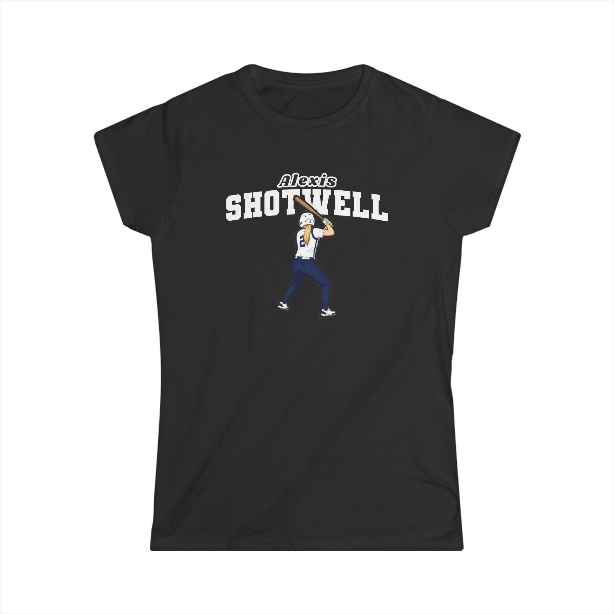 Women's Softstyle Tee — character_name_arch in Black