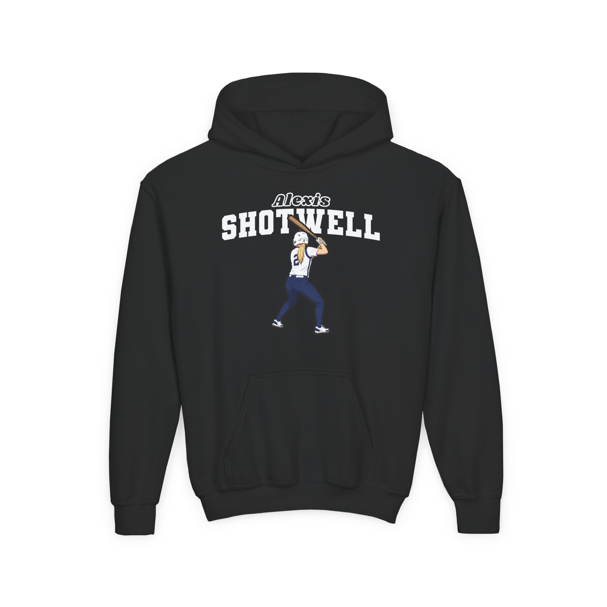 Youth Hoodie — character_name_arch in Black