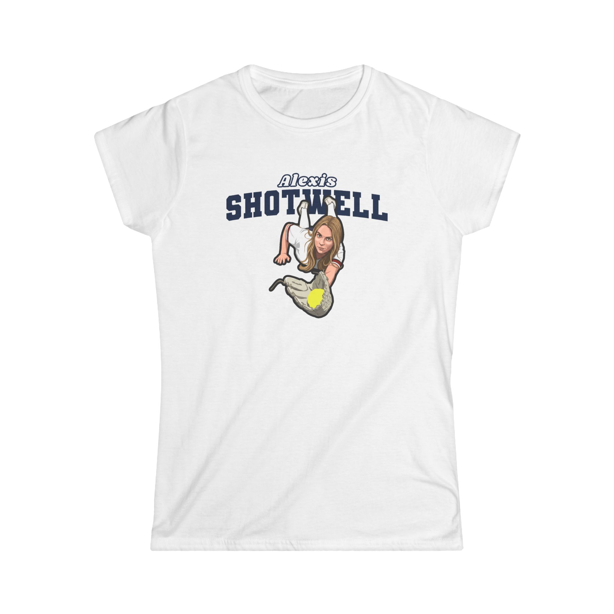 Women's Softstyle Tee — character_name_arch in White