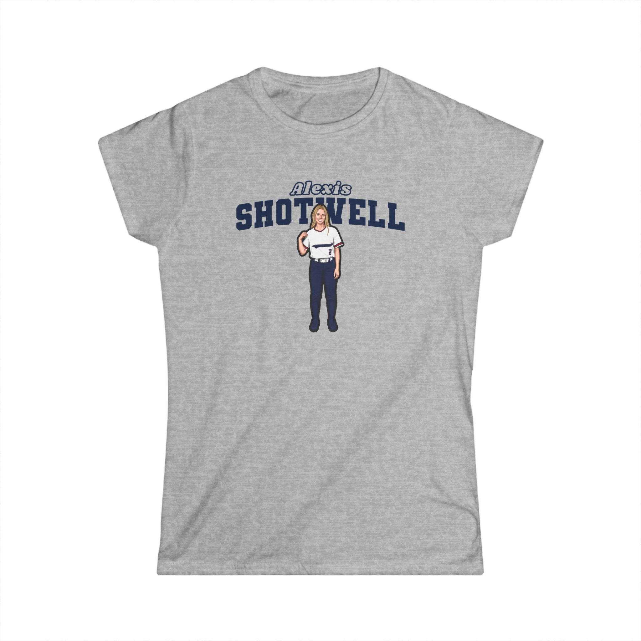 Women's Softstyle Tee — character_name_arch in Grey