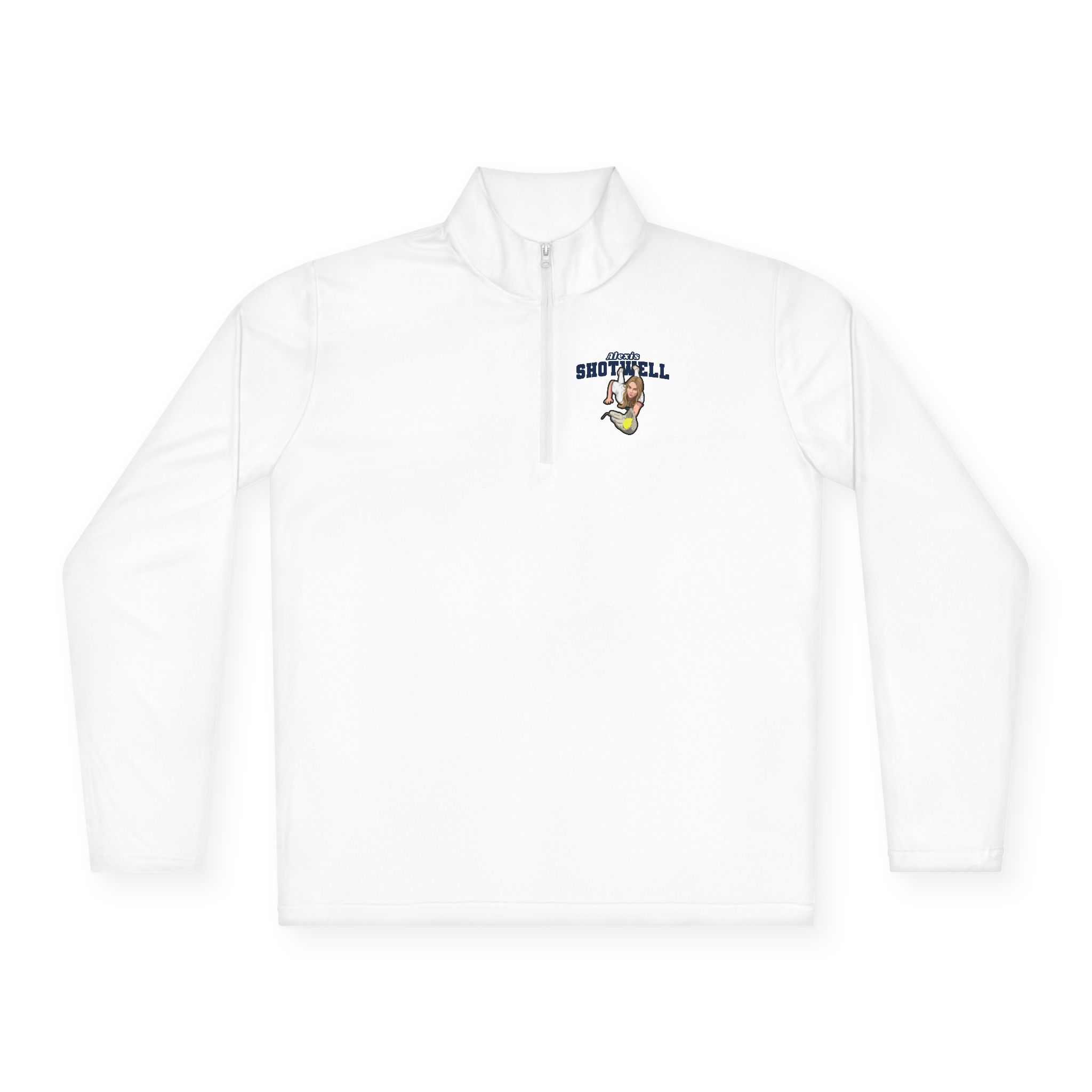 Q-Zip Pullover — character_name_arch in White