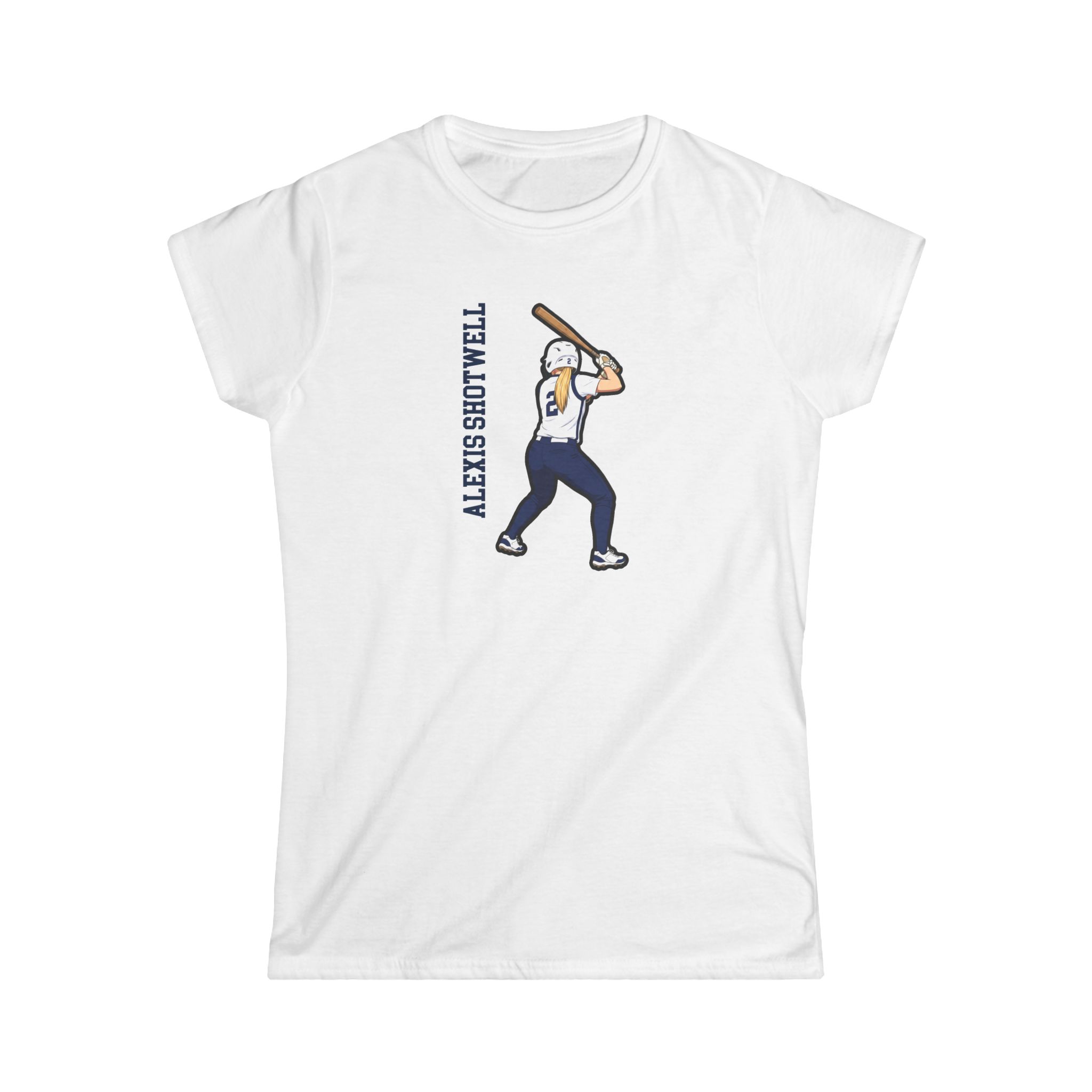 Women's Softstyle Tee — character_name_vertical in White