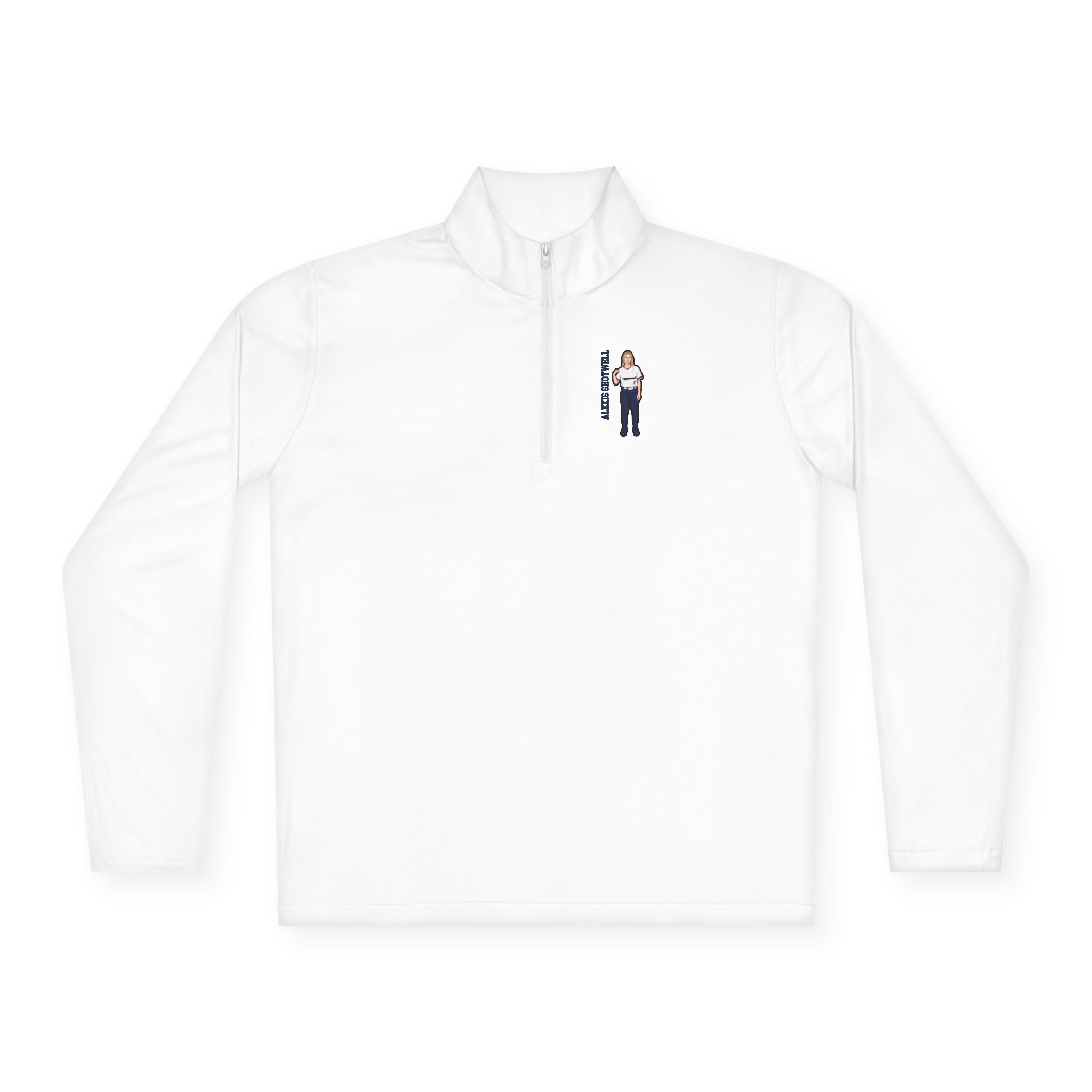 Q-Zip Pullover — character_name_vertical in White