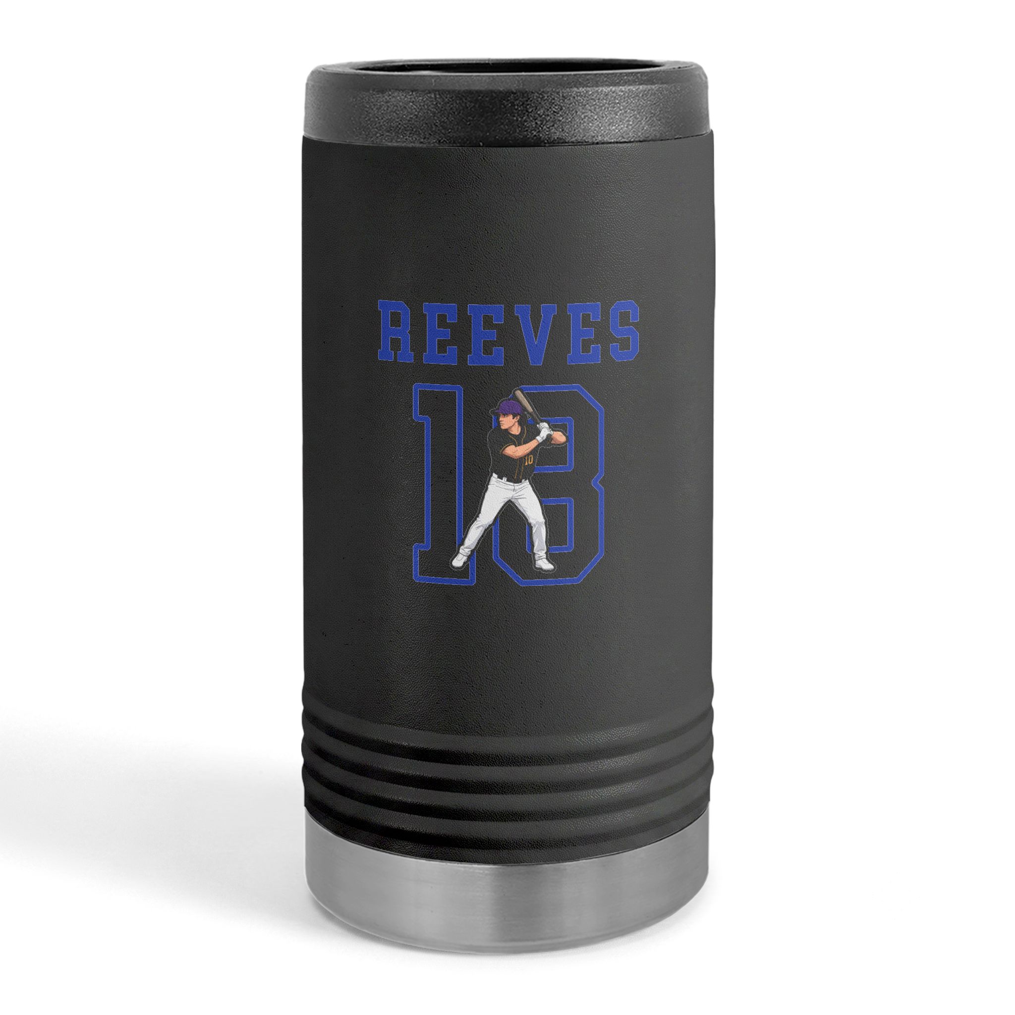 Slim Stainless Can Cooler — character_shirsey in Black