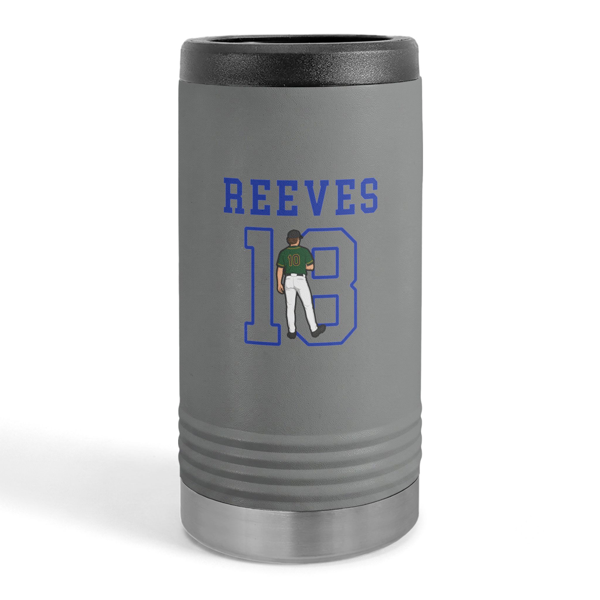 Slim Stainless Can Cooler — character_shirsey in Grey