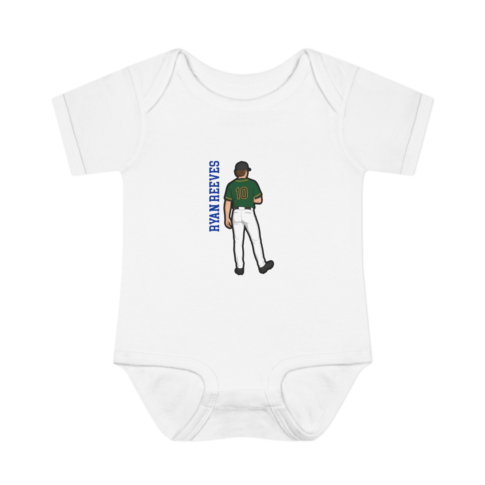 Baby Onesie — character_name_vertical in White