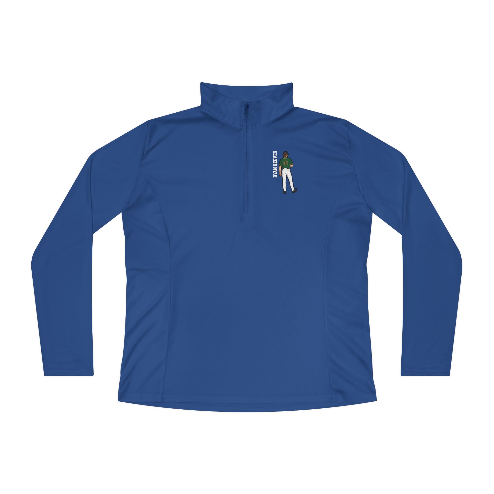 Women's Q-Zip Pullover — character_name_vertical in Royal