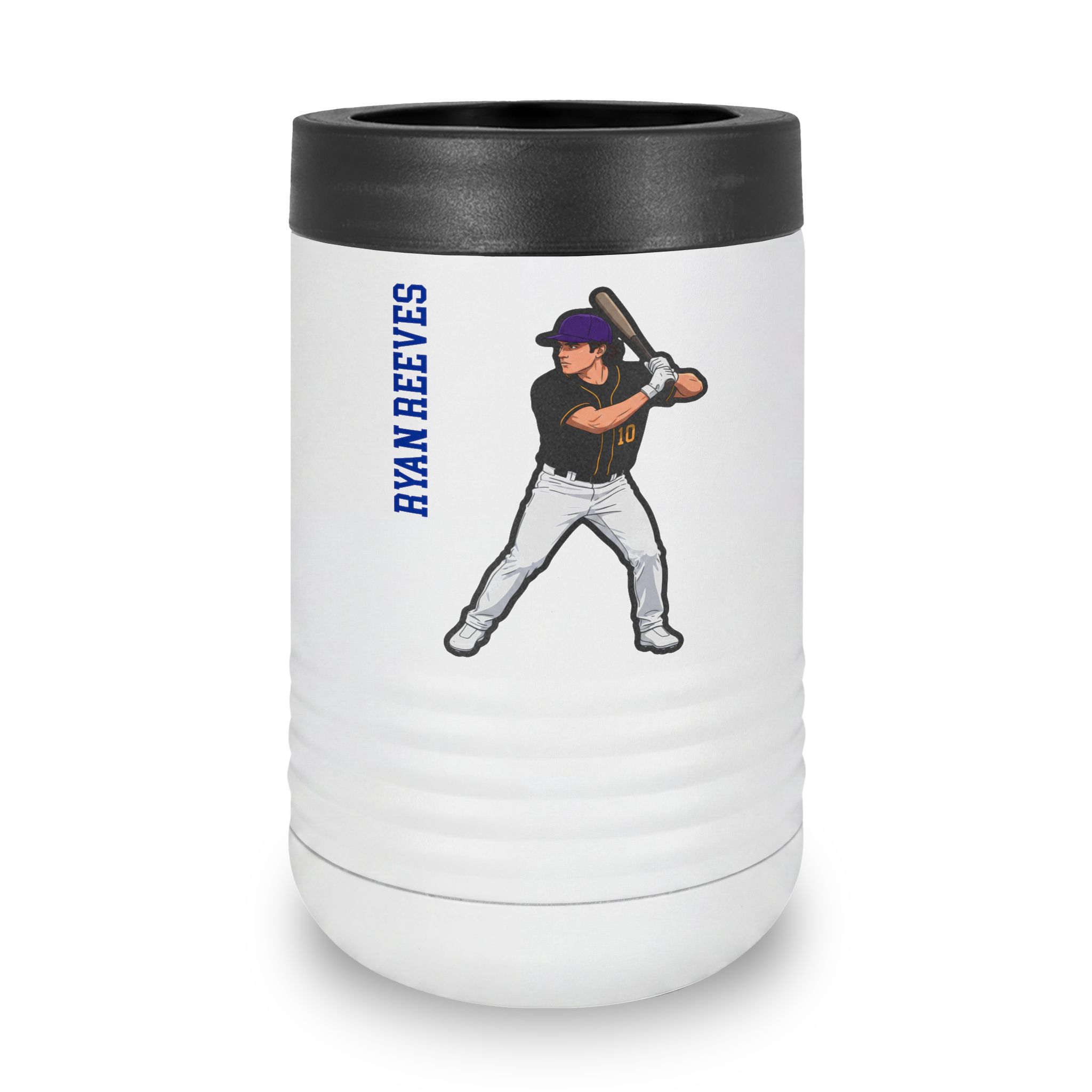 Stainless Can Cooler — character_name_vertical in White