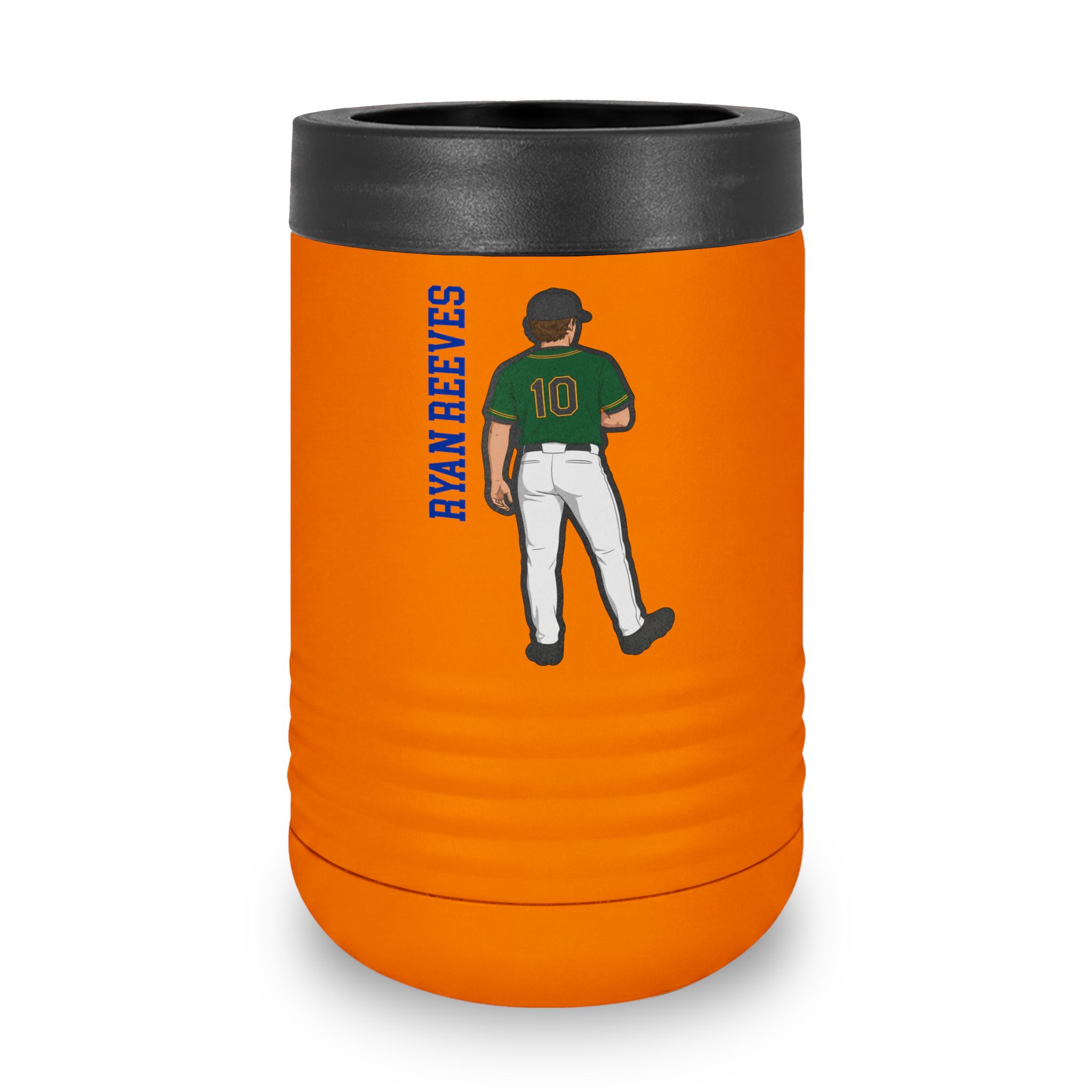Stainless Can Cooler — character_name_vertical in Orange