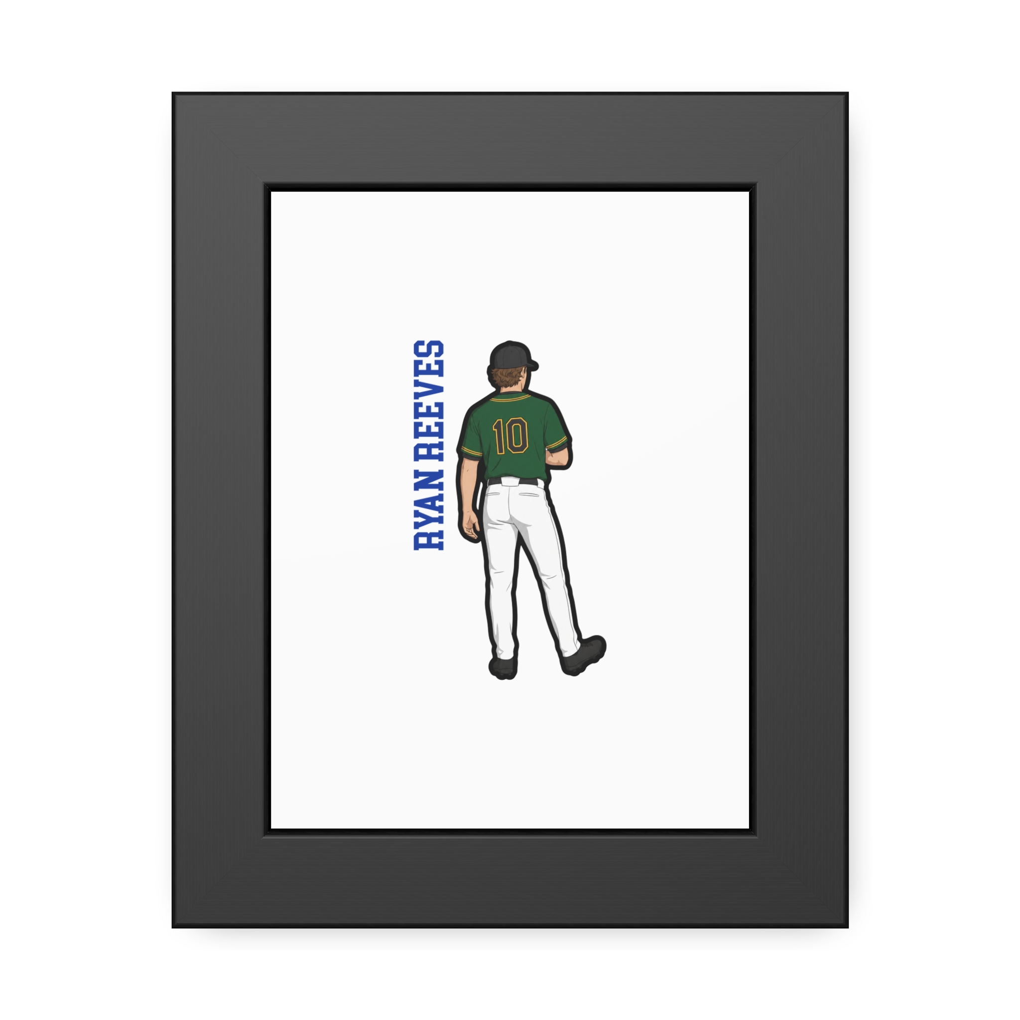 Framed Poster — character_name_vertical in Black
