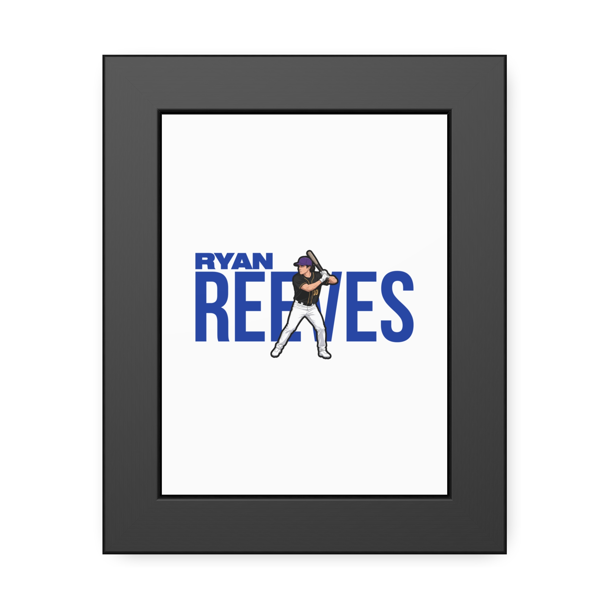 Framed Poster — character_player_name in Black
