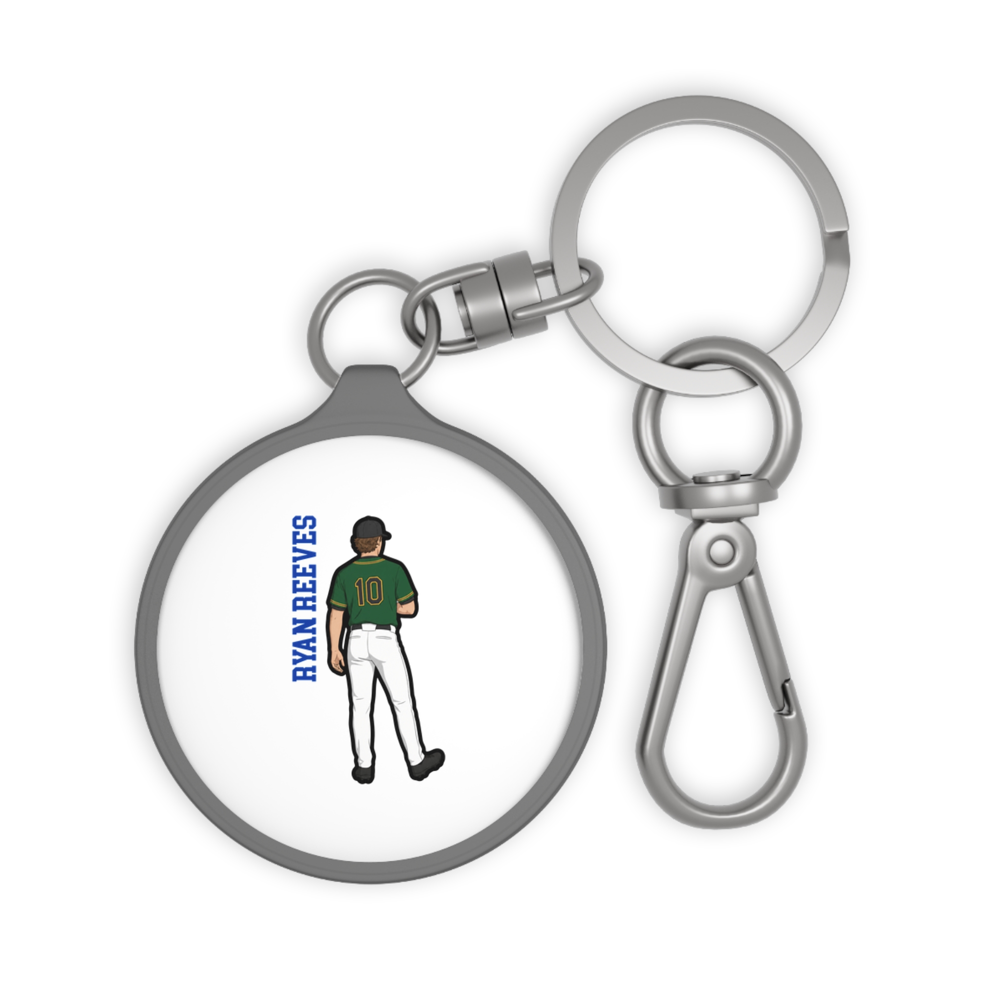 Keychain — character_name_vertical in Grey