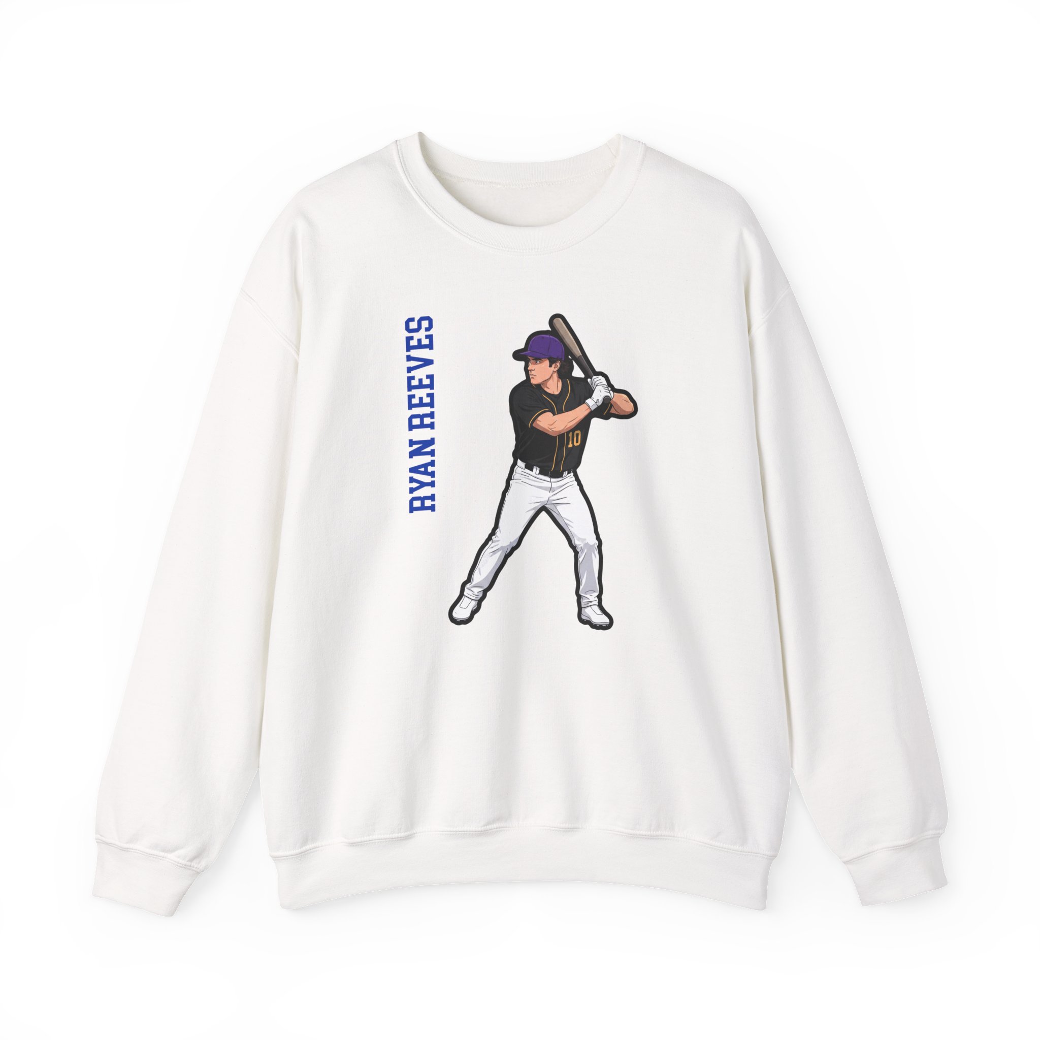 Crewneck Sweatshirt — character_name_vertical in White