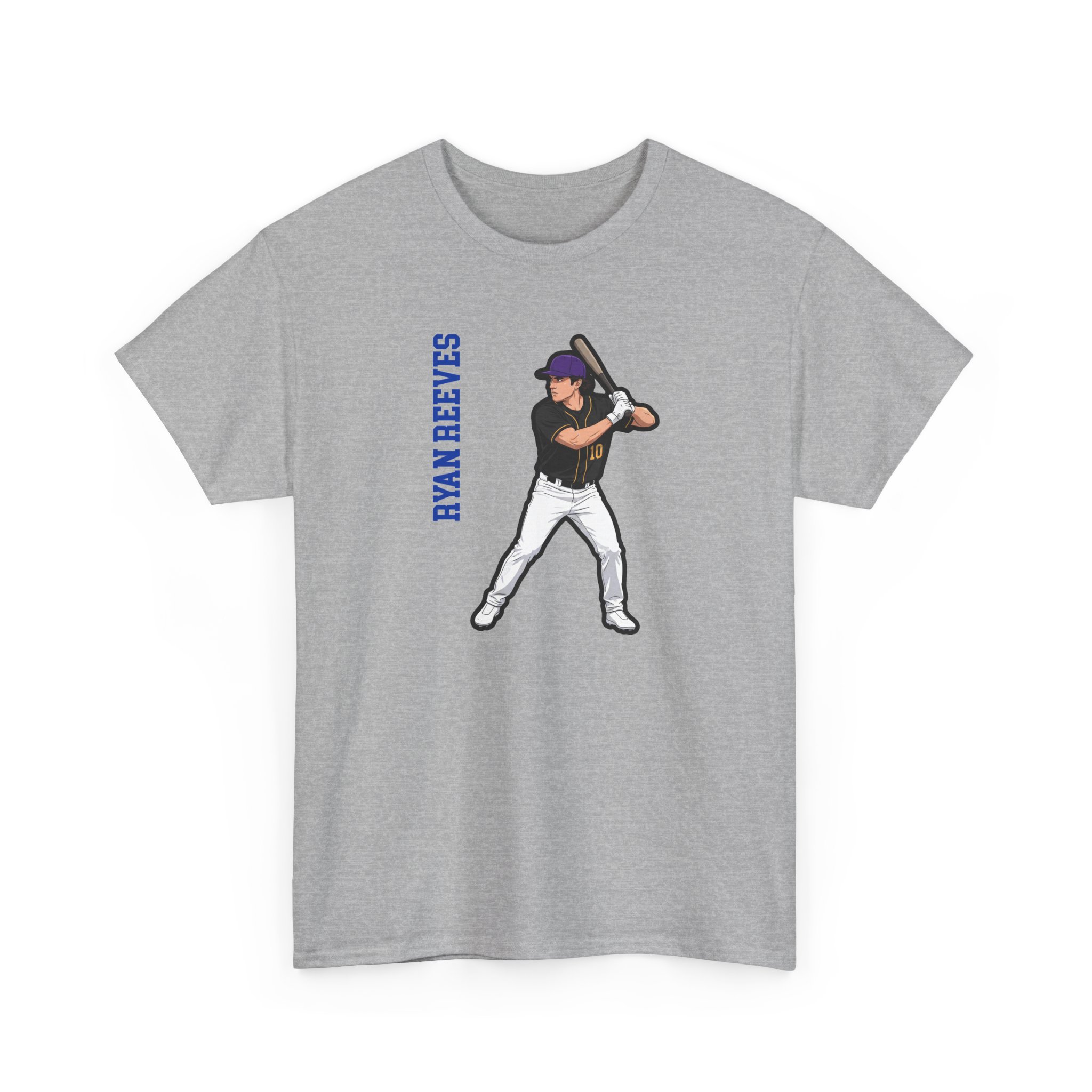 Tee — character_name_vertical in Grey