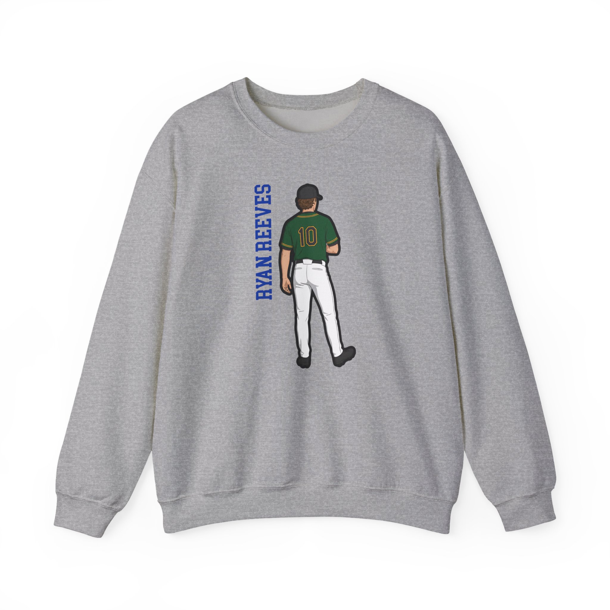 Crewneck Sweatshirt — character_name_vertical in Grey