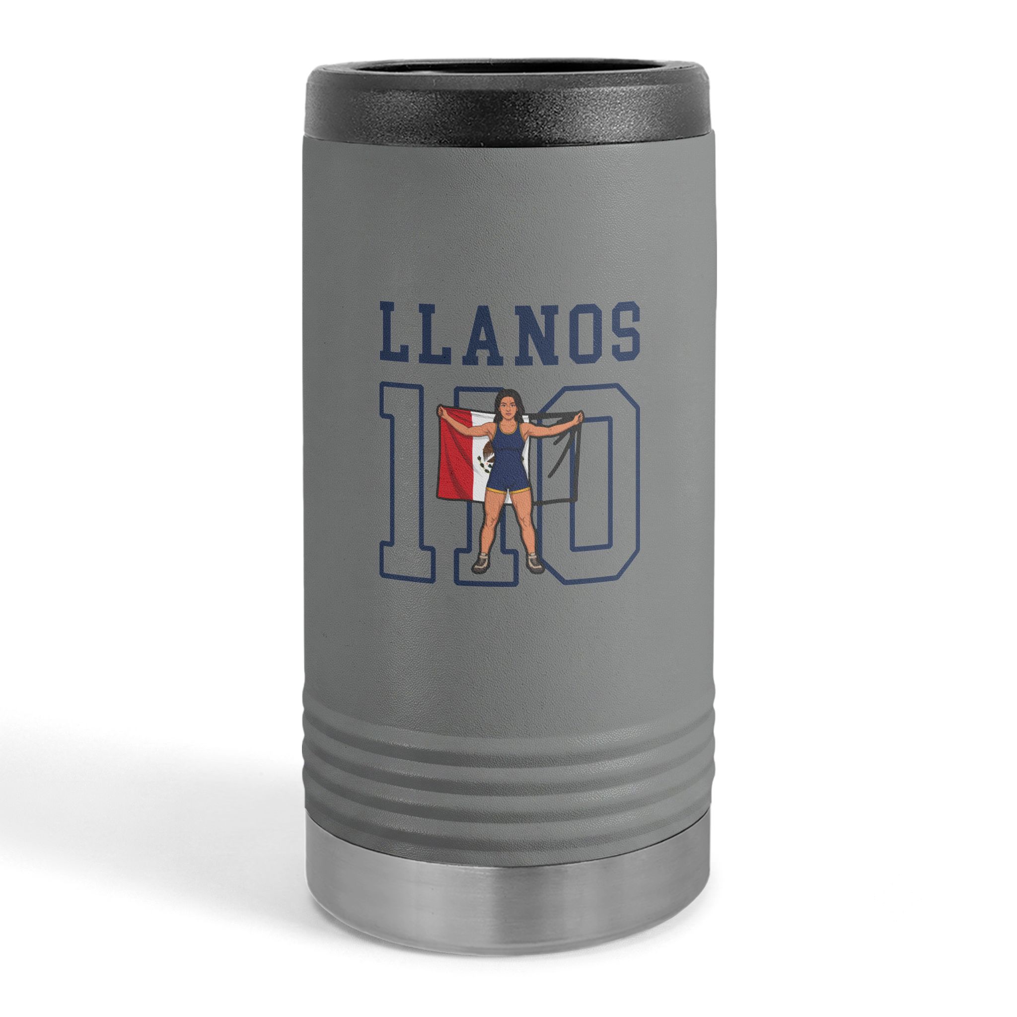 Slim Stainless Can Cooler — character_shirsey in Grey