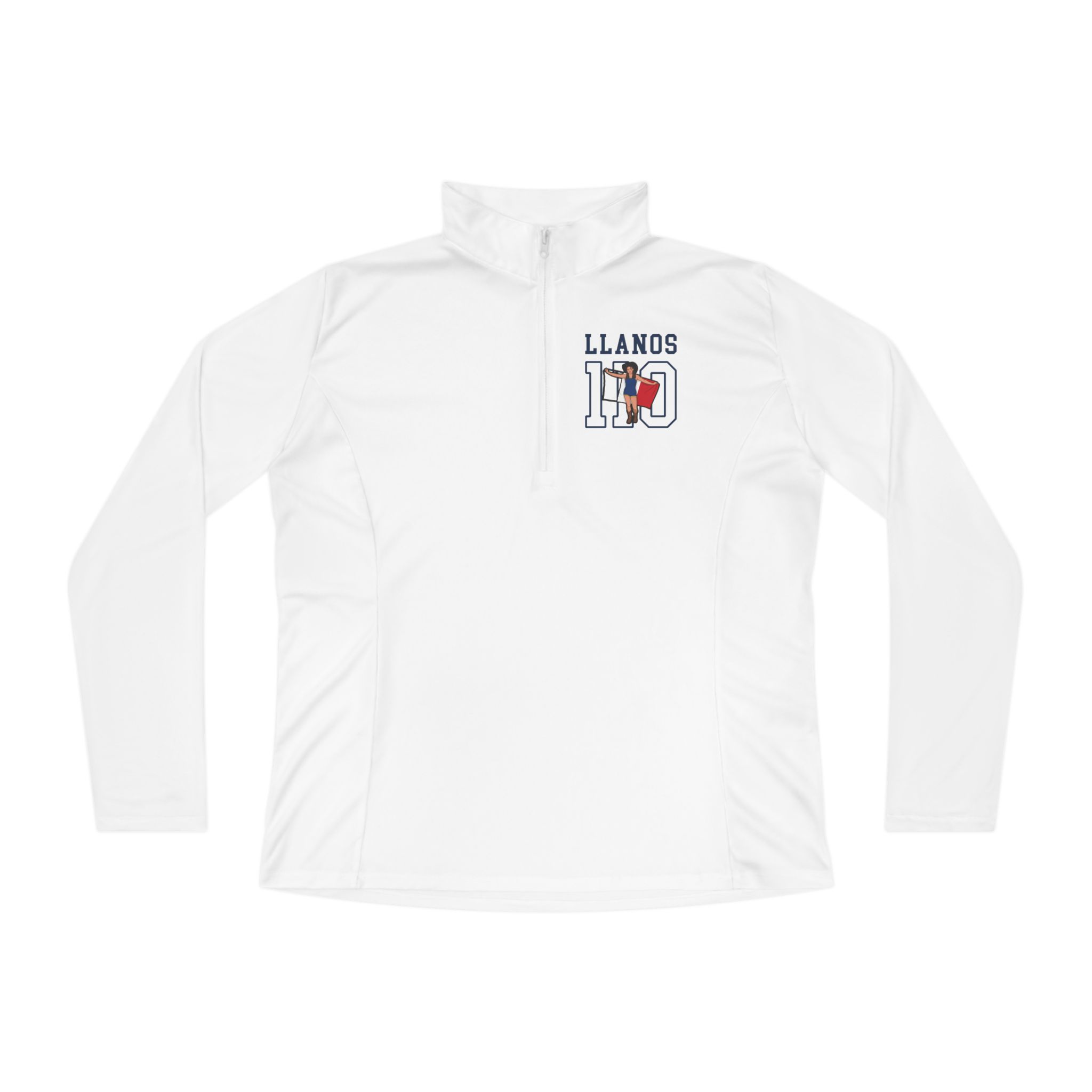 Women's Q-Zip Pullover — character_shirsey in White