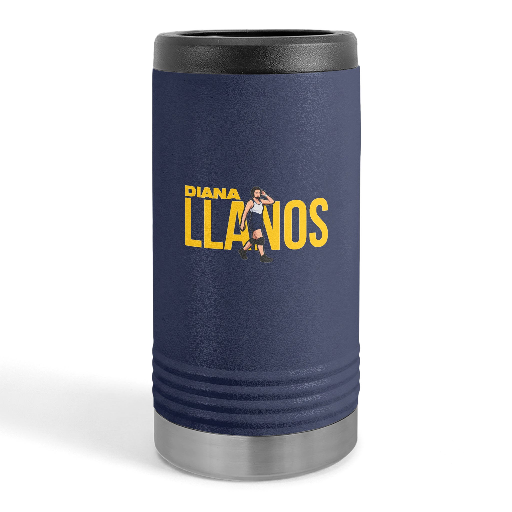 Slim Stainless Can Cooler — character_player_name in Navy