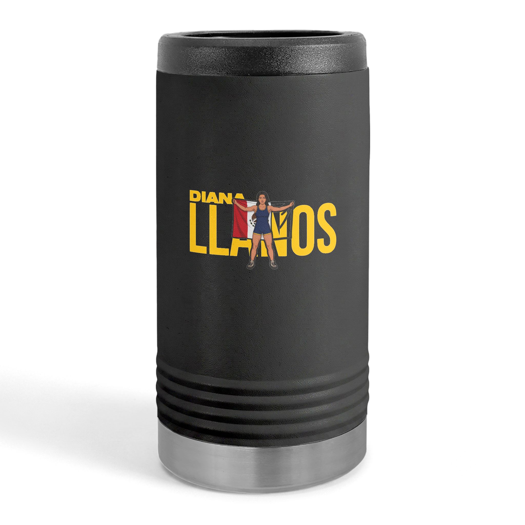 Slim Stainless Can Cooler — character_player_name in Black