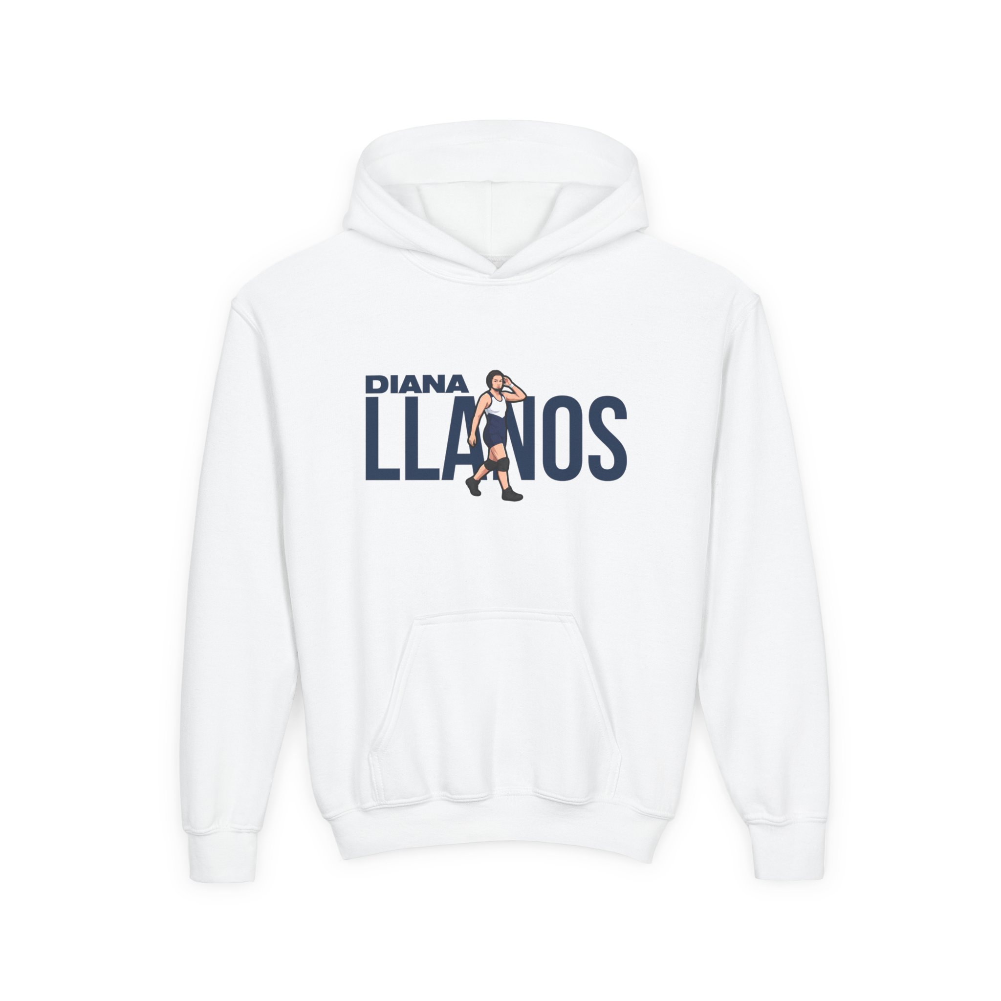 Youth Hoodie — character_player_name in White