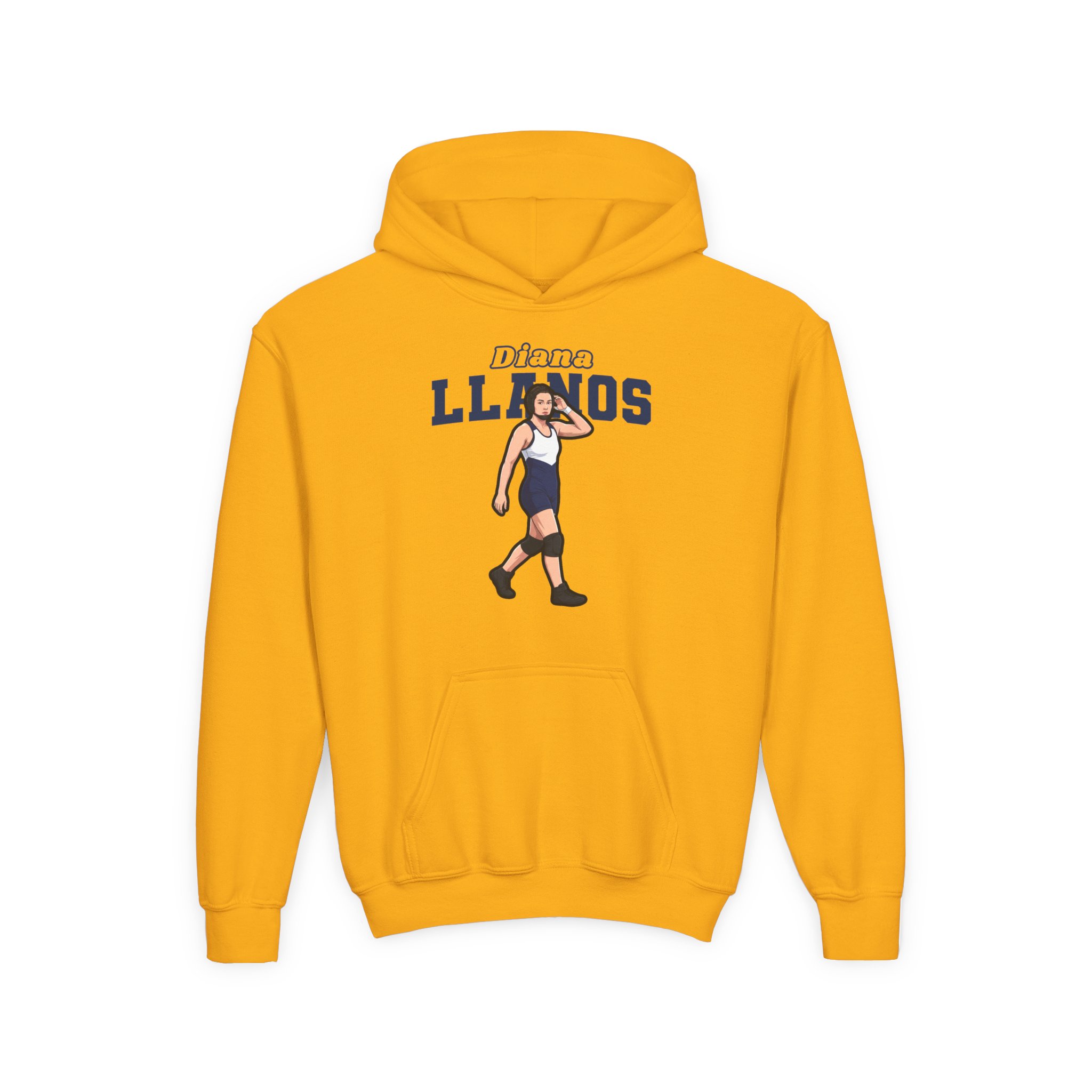 Youth Hoodie — character_name_arch in Gold
