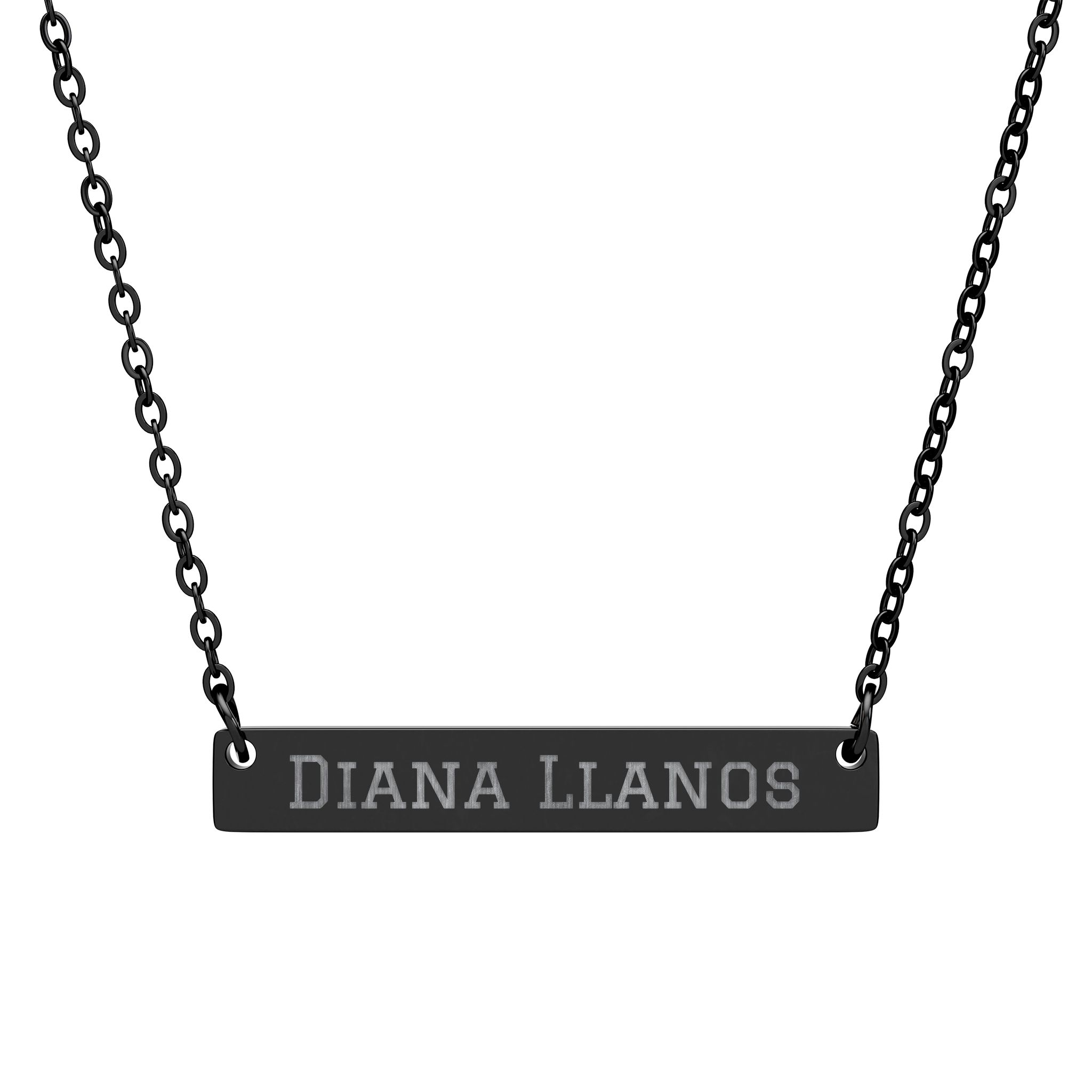 Engraved Bar Necklace — Classic in Black