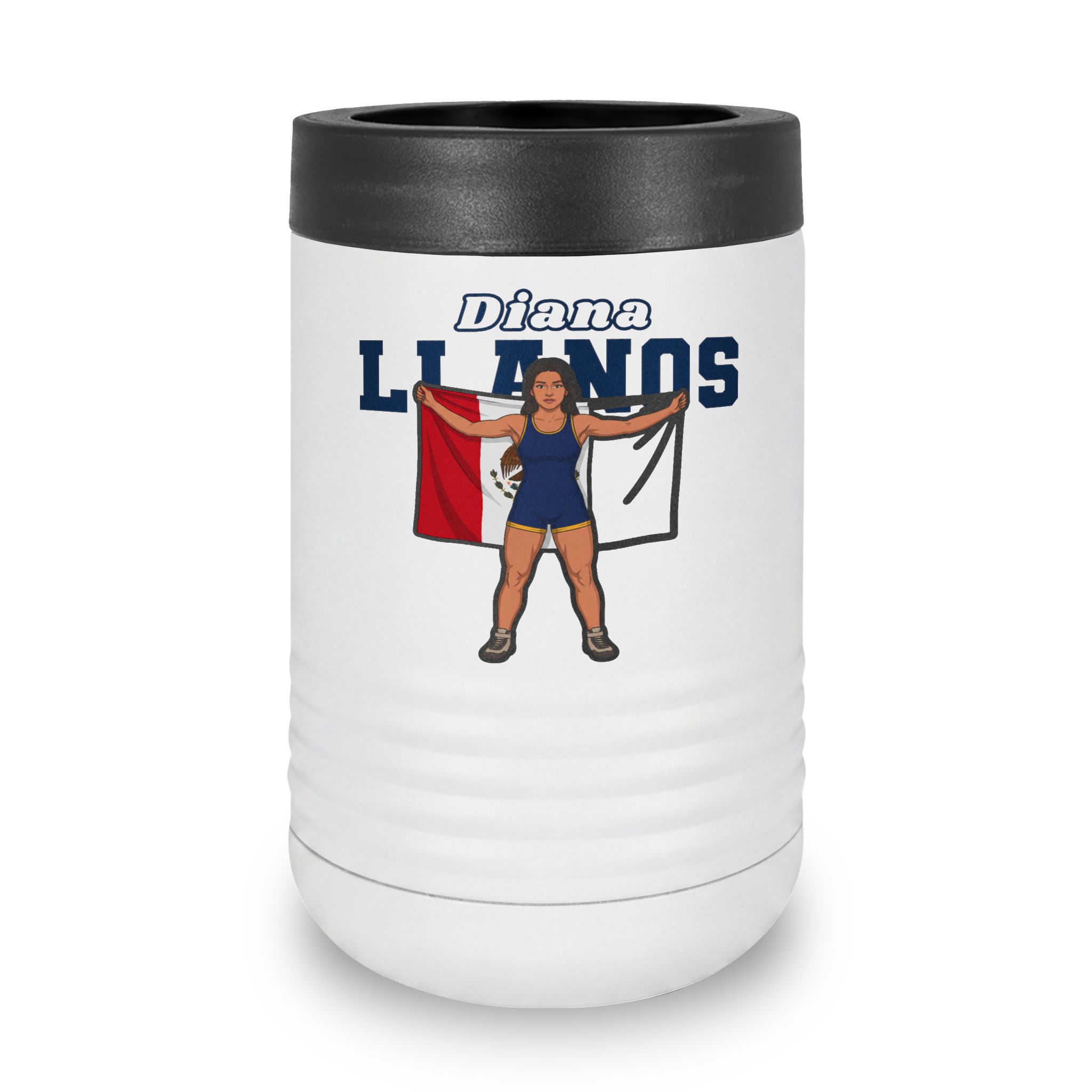 Stainless Can Cooler — character_name_arch in White
