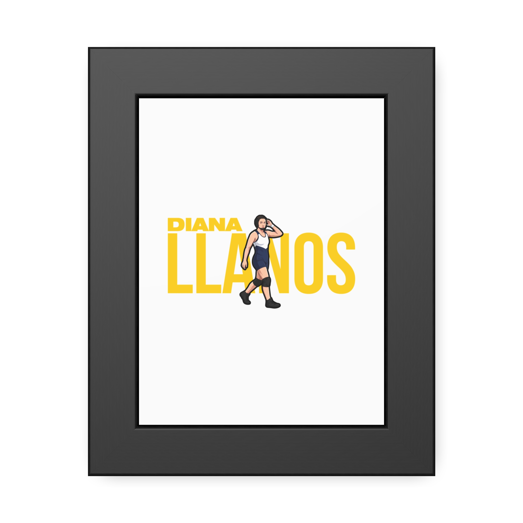 Framed Poster — character_player_name in Black