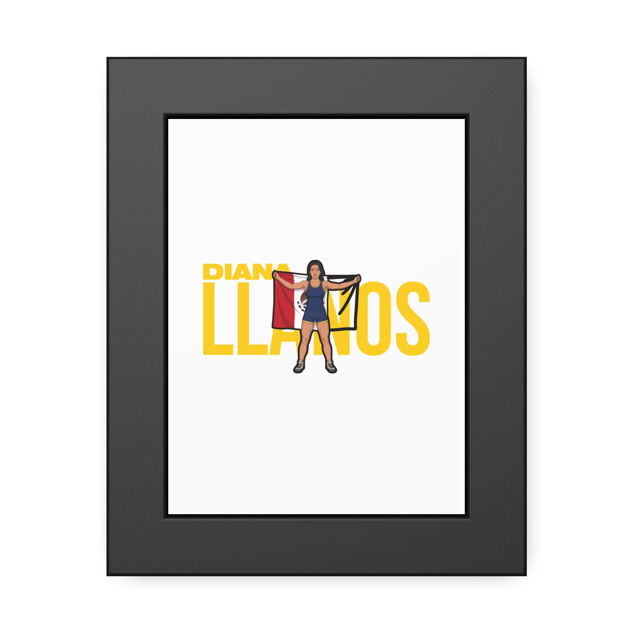 Framed Poster — character_player_name in Black