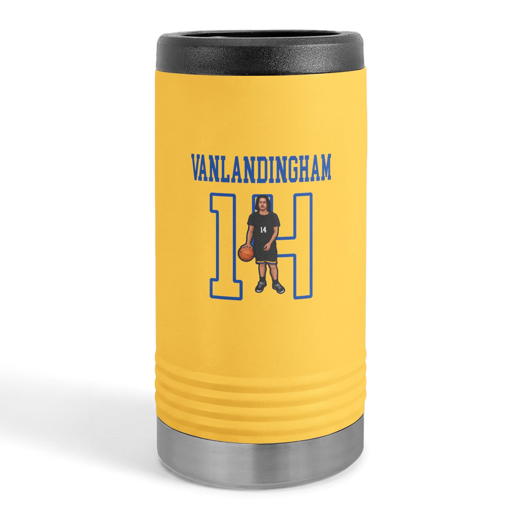 Slim Stainless Can Cooler — character_shirsey in Yellow