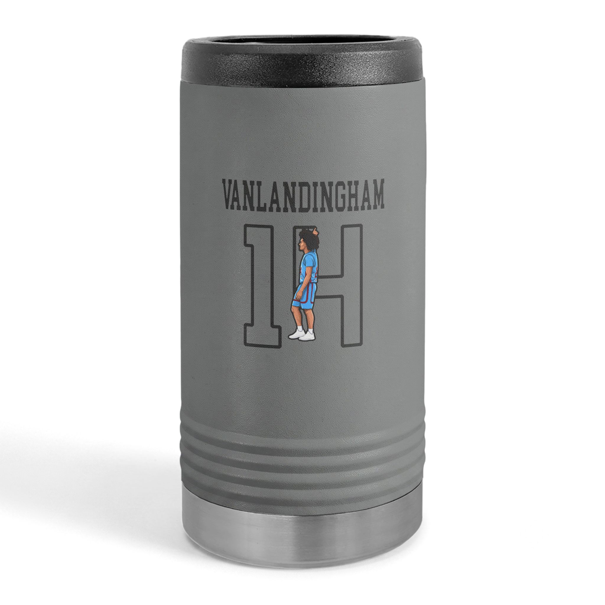 Slim Stainless Can Cooler — character_shirsey in Grey