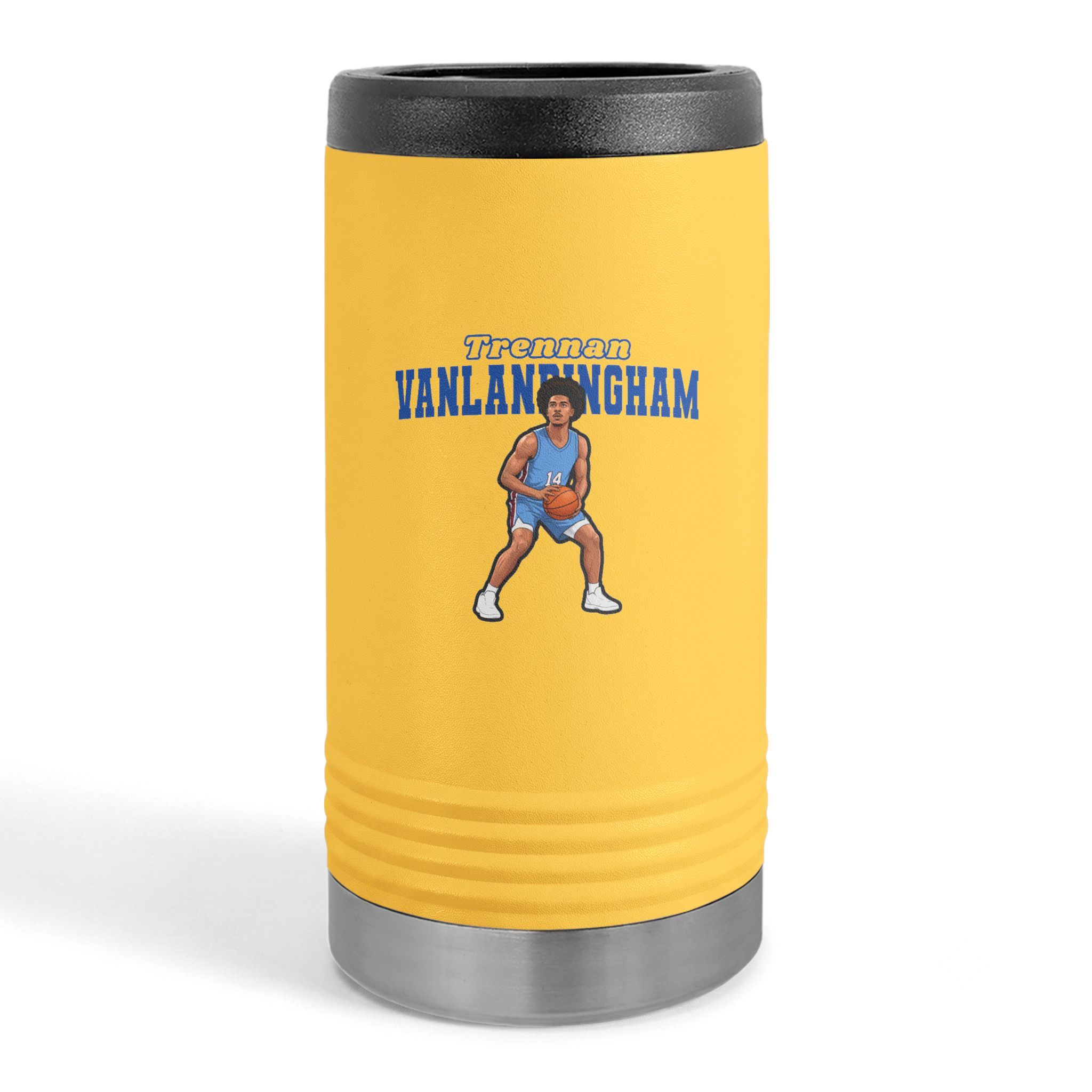 Slim Stainless Can Cooler — character_name_arch in Yellow