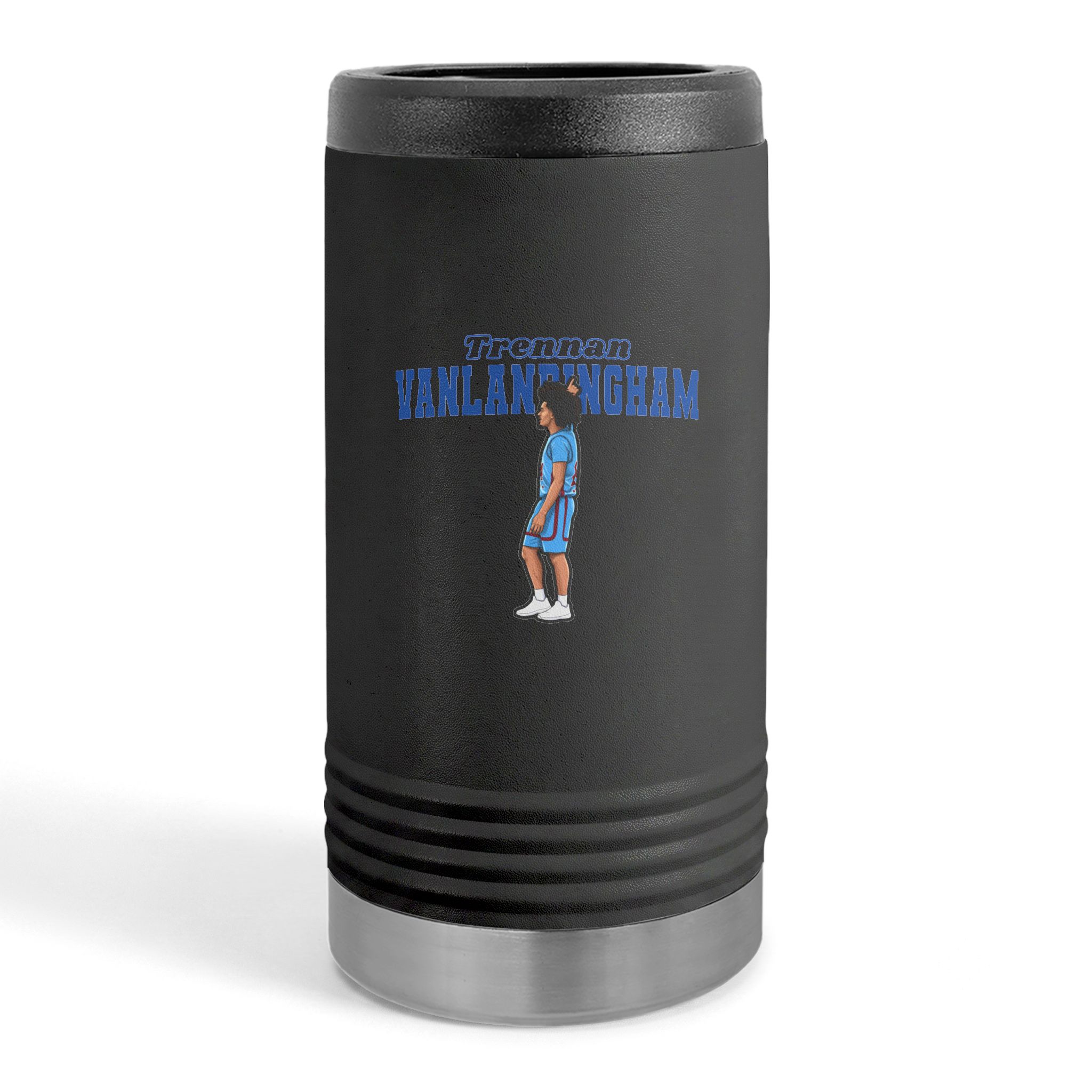 Slim Stainless Can Cooler — character_name_arch in Black