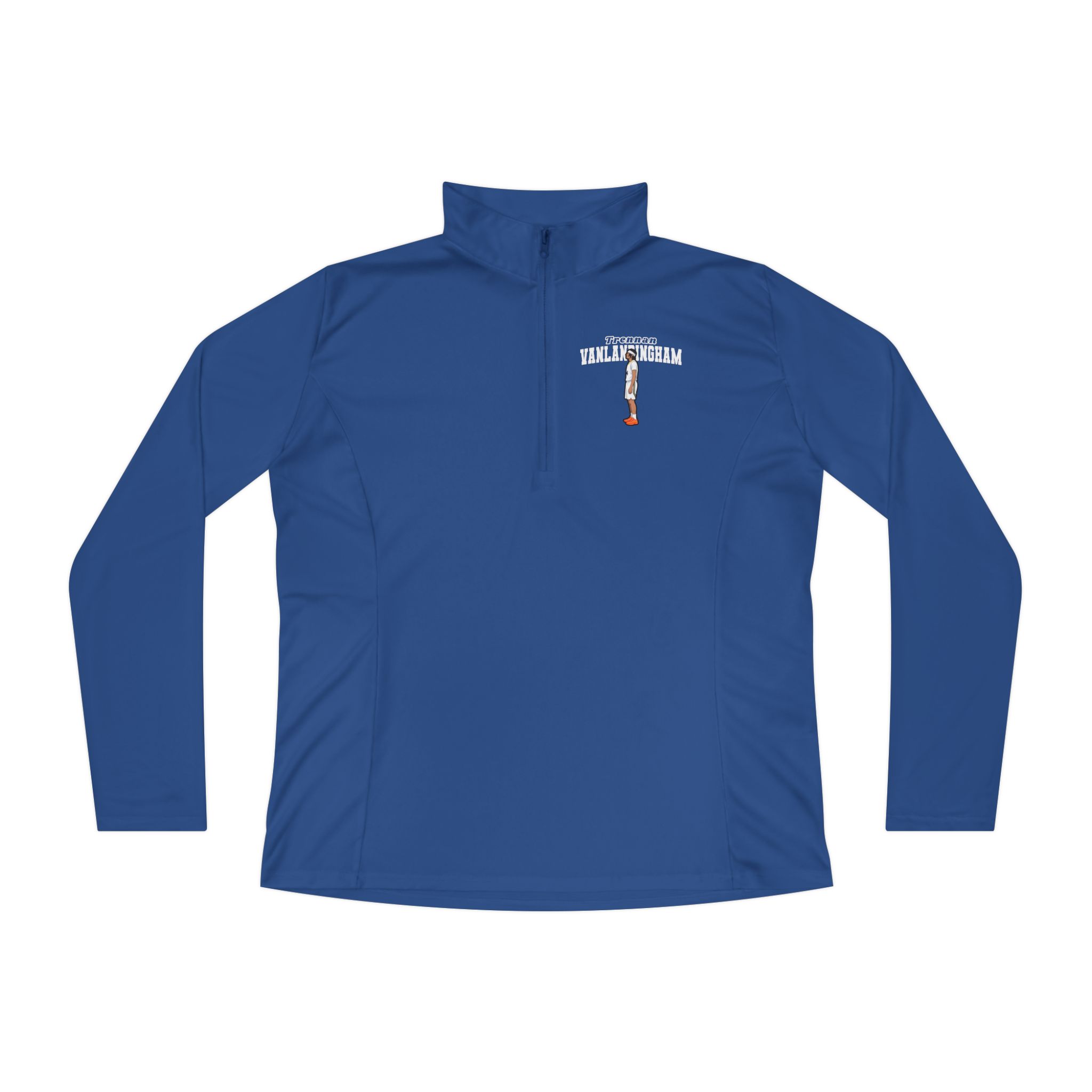 Women's Q-Zip Pullover — character_name_arch in Royal
