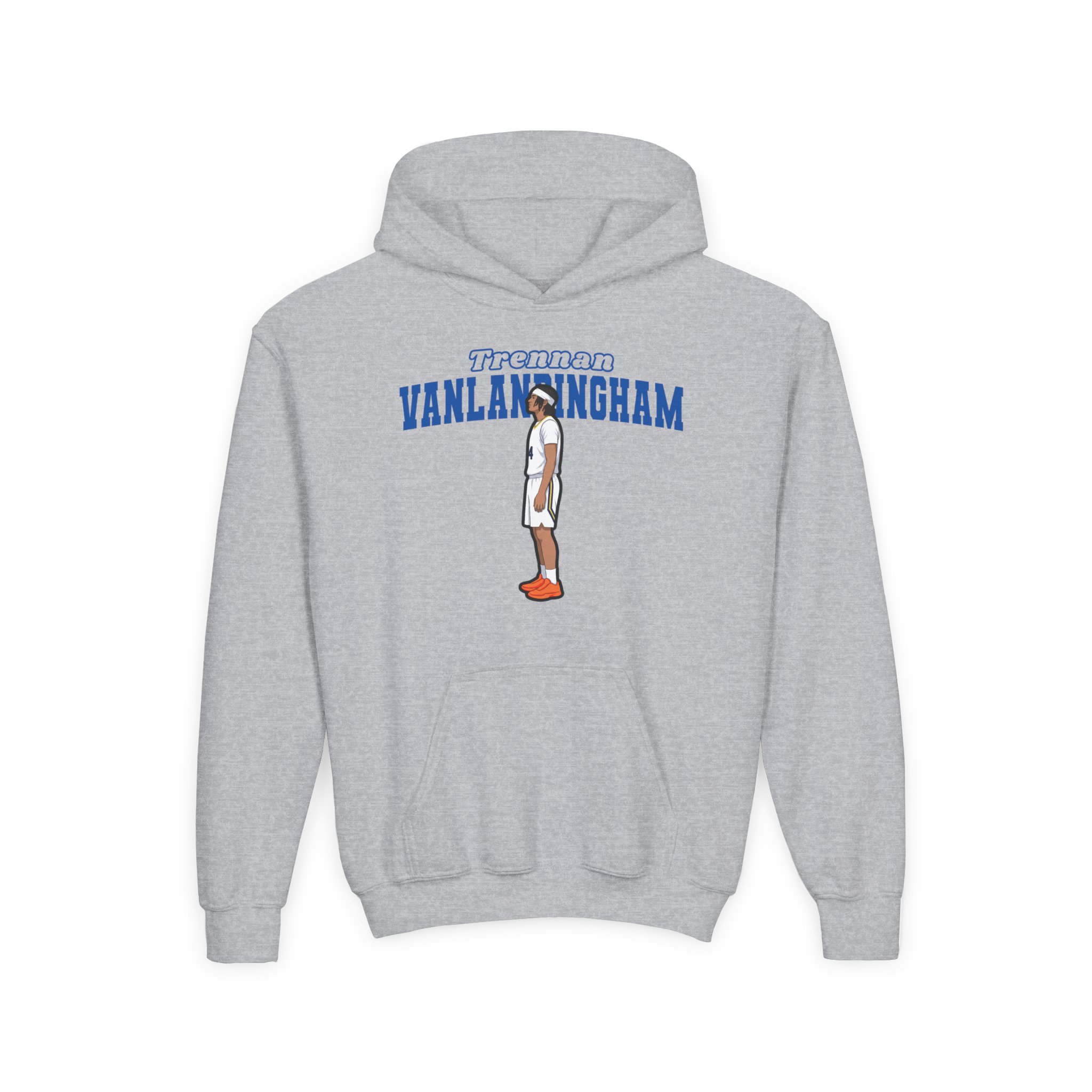 Youth Hoodie — character_name_arch in Grey