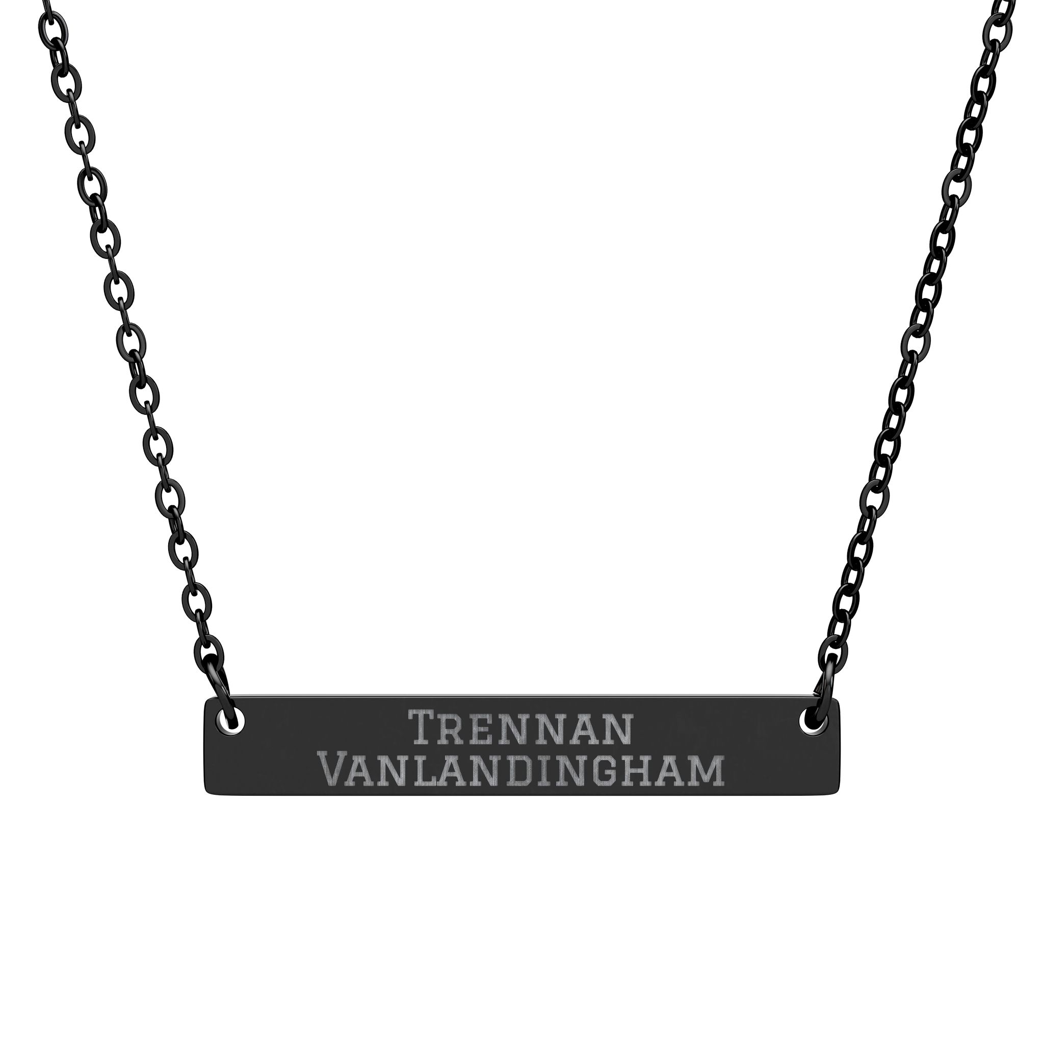 Engraved Bar Necklace — Classic in Black