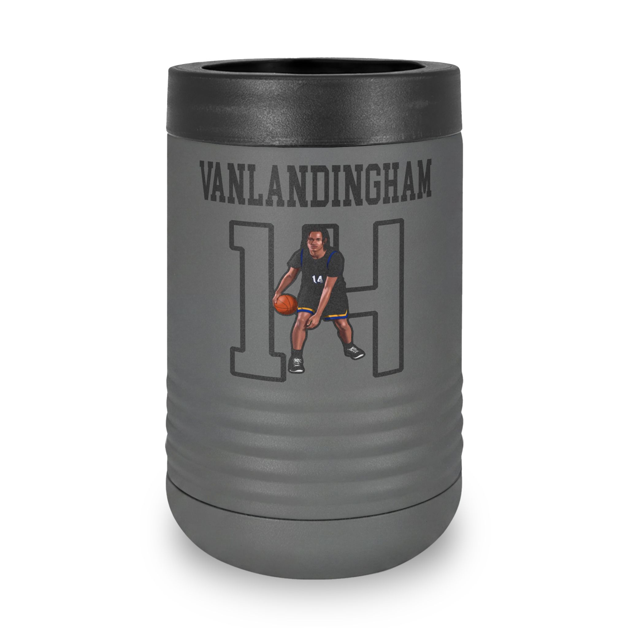 Stainless Can Cooler — character_shirsey in Grey