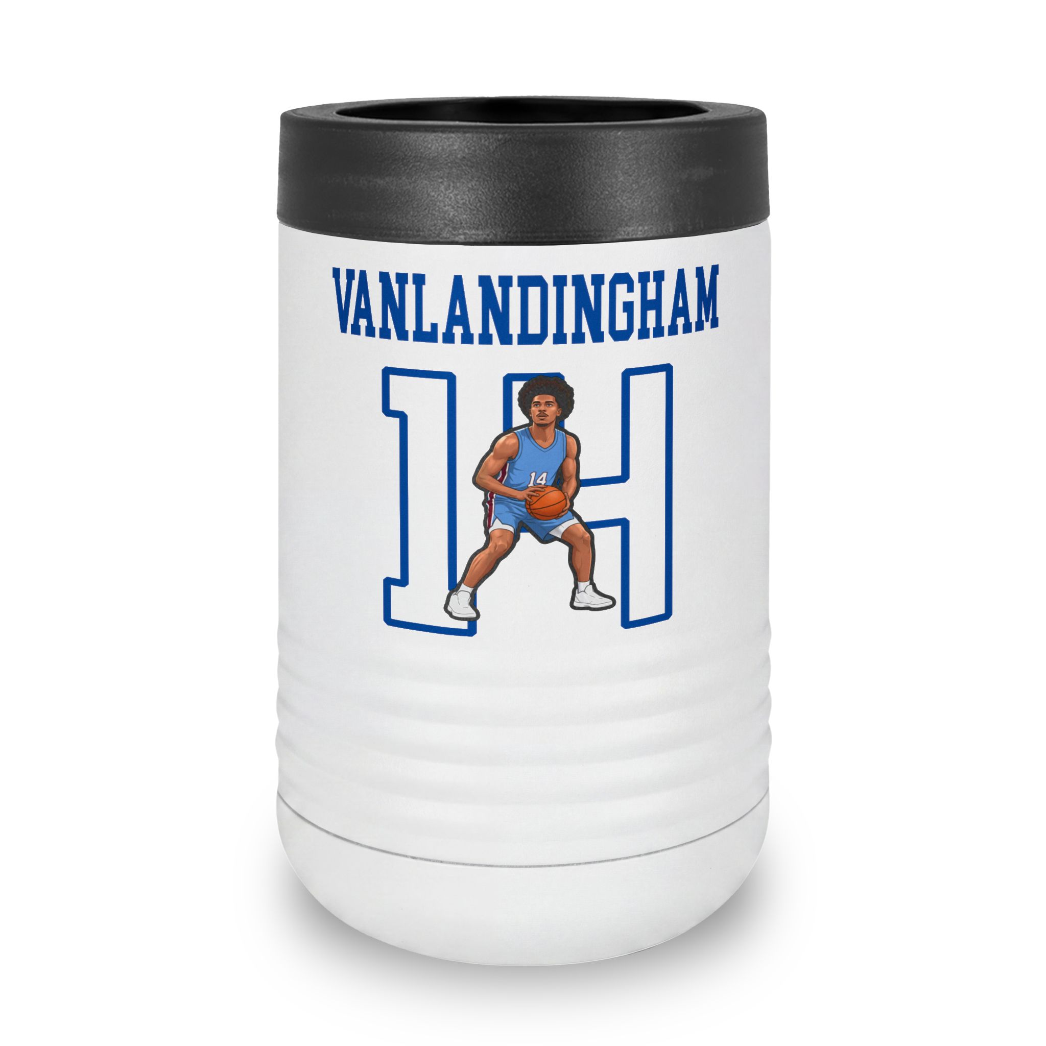 Stainless Can Cooler — character_shirsey in White