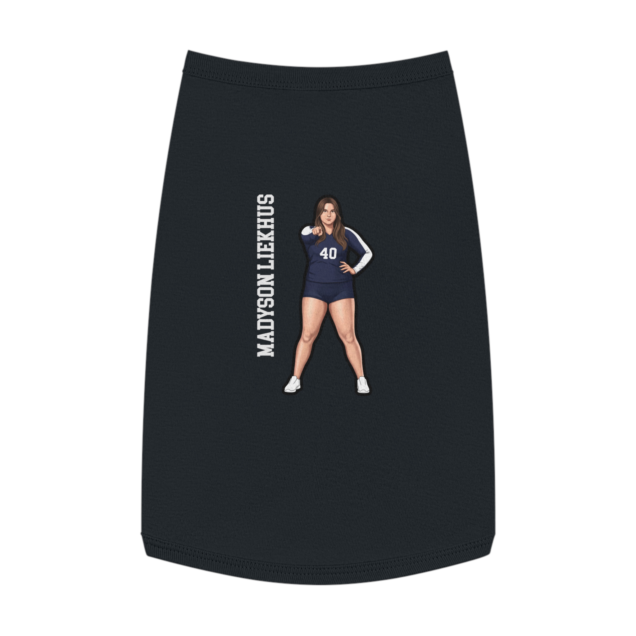 Pet Tank Top — character_name_vertical in Black