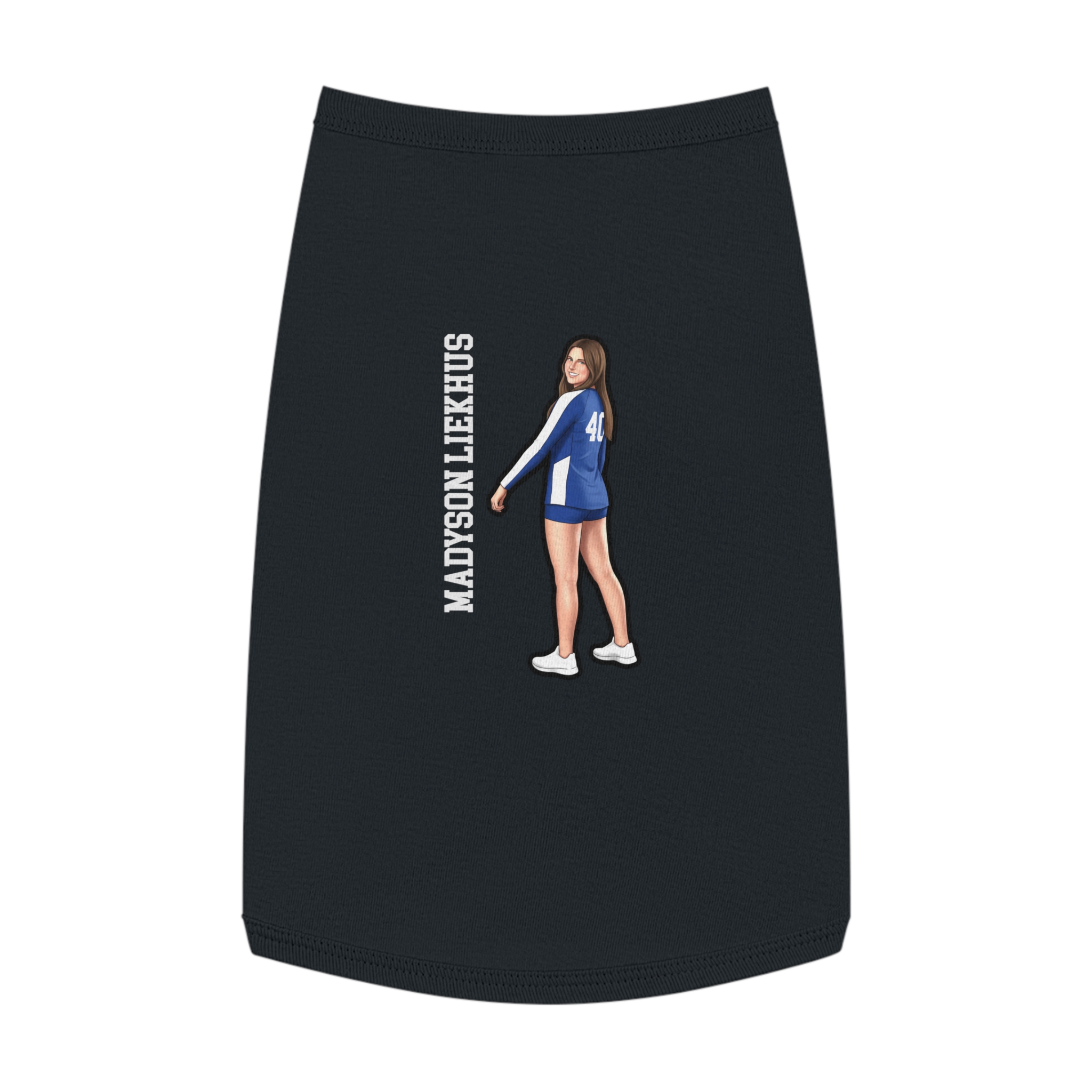 Pet Tank Top — character_name_vertical in Black