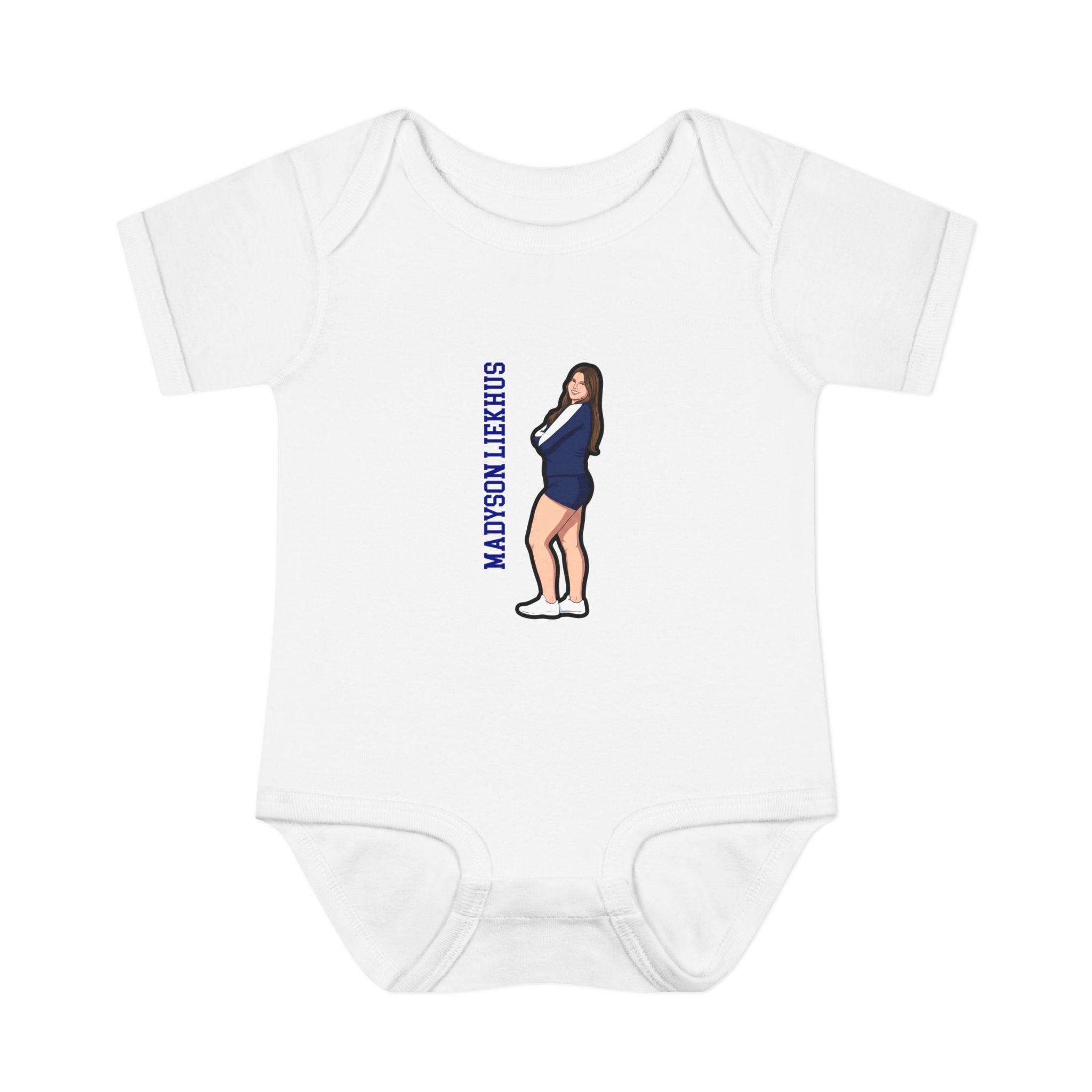 Baby Onesie — character_name_vertical in White